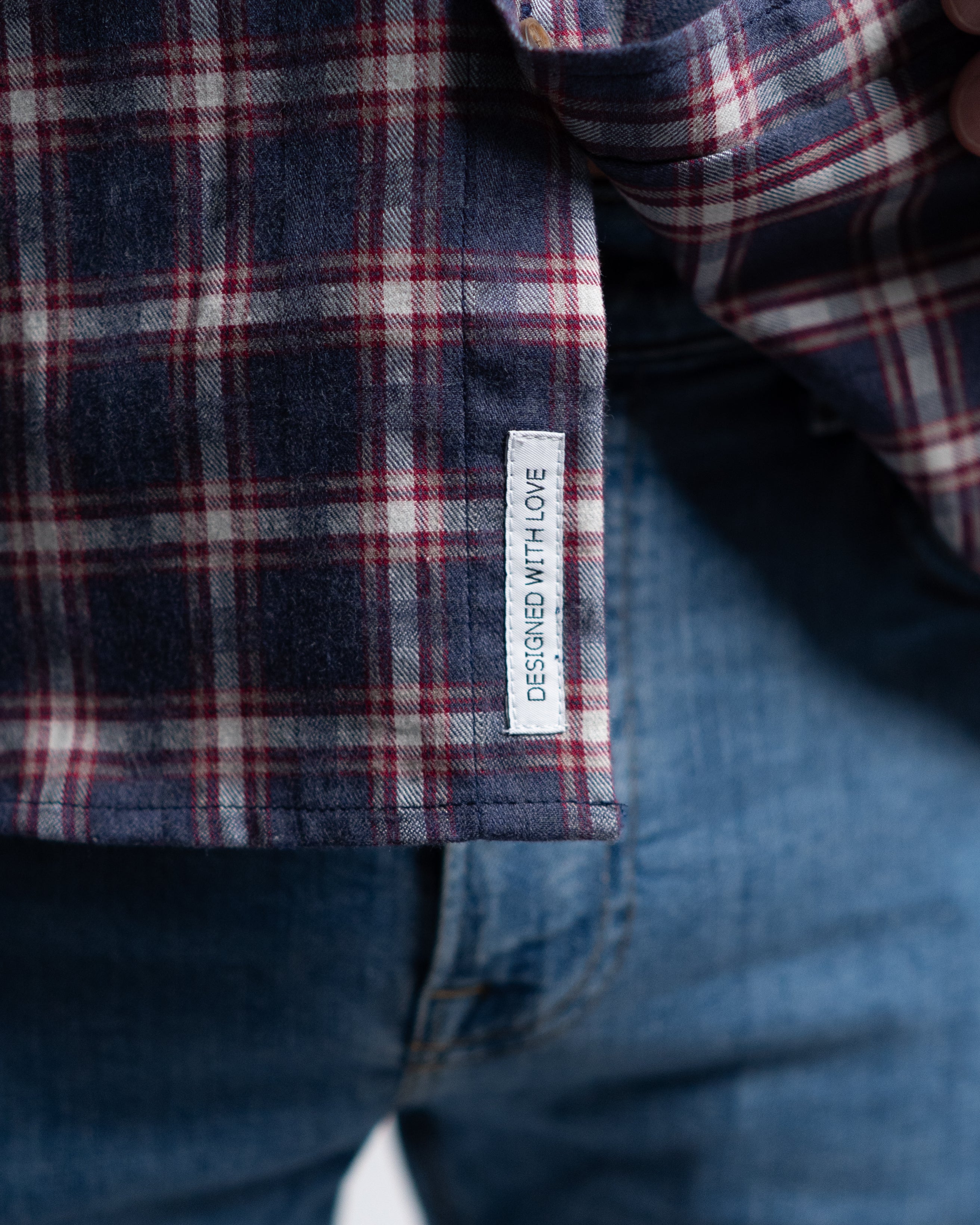 Flanellhemd mit Karomuster Rot/Blau (Art. 2370-C)