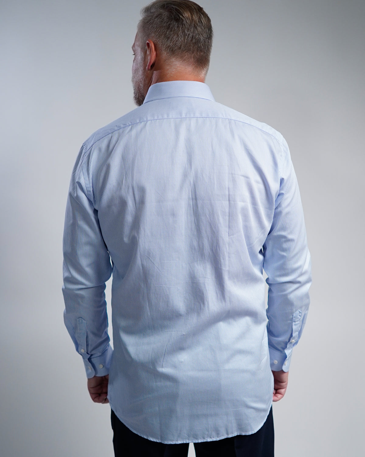 High quality business shirt stripes light blue (Art. 1131)