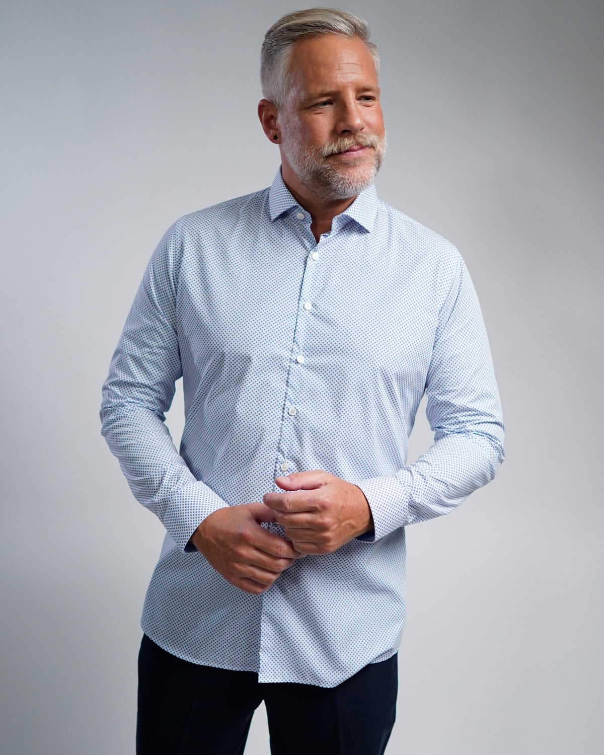 High-quality business shirt with printed pattern Fitted (Art. 1164)