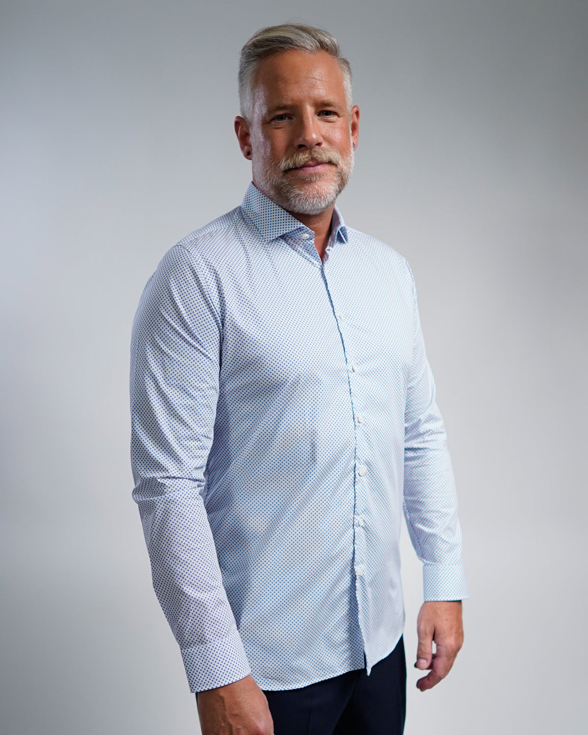 High-quality business shirt with printed pattern Fitted (Art. 1164)