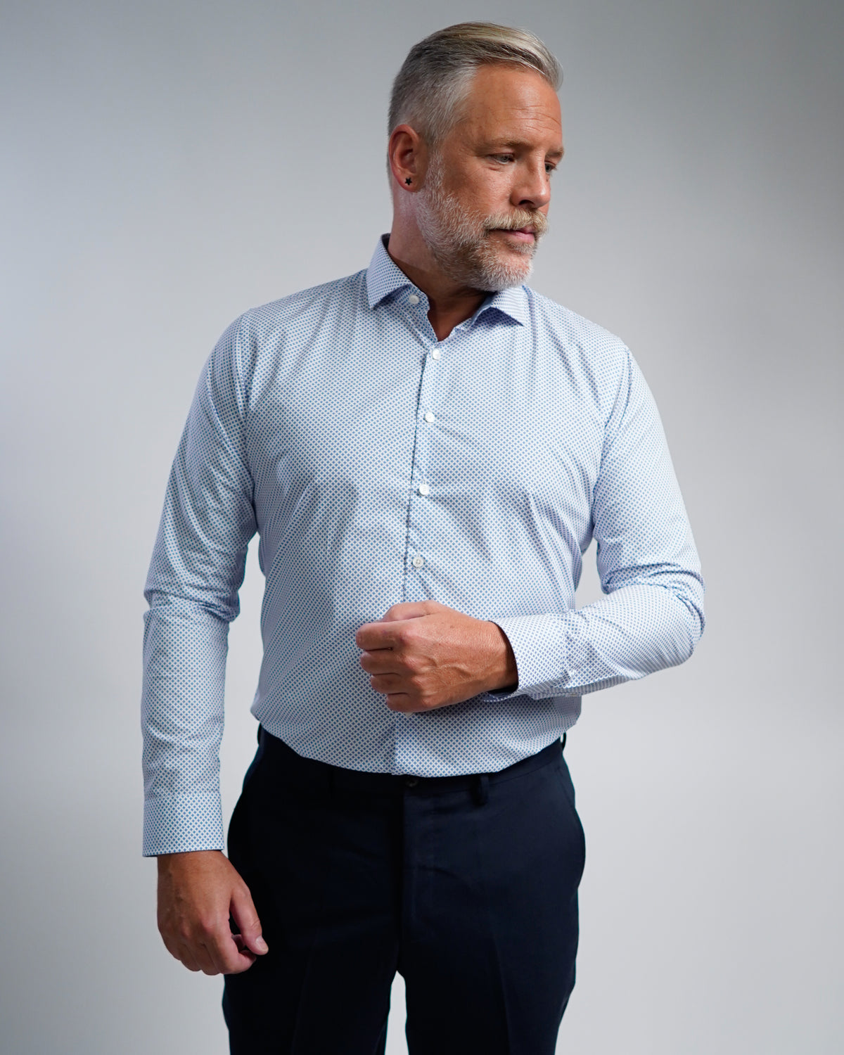 High-quality business shirt with printed pattern Fitted (Art. 1164)