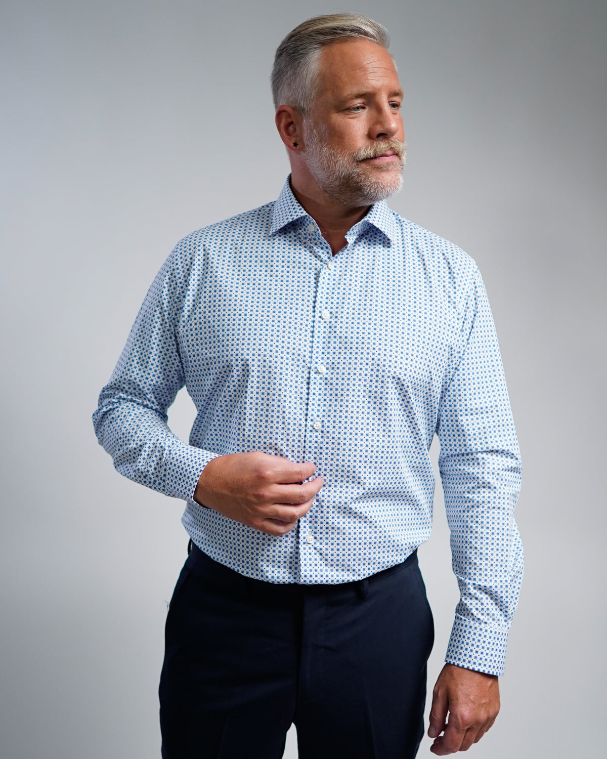 Hochwertiges Businesshemd mit Printmuster Modern Fit (Art. 1162)