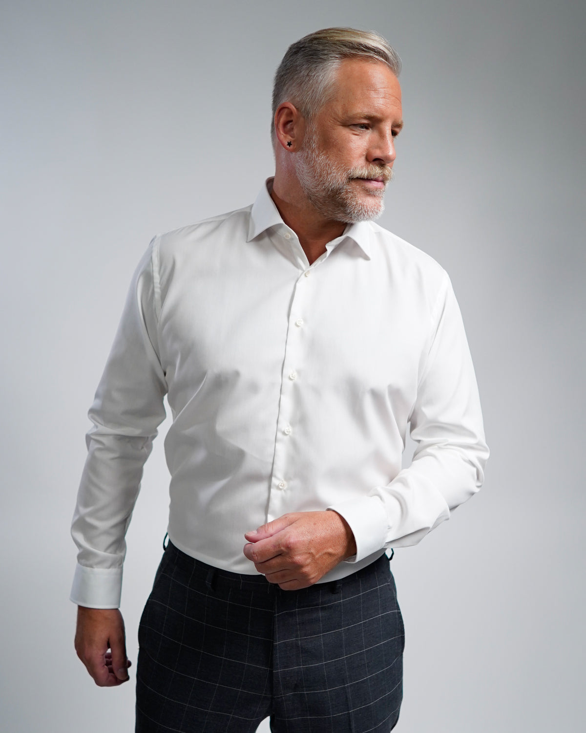 Bügelfreies Businesshemd Off-White (Art. 1005)