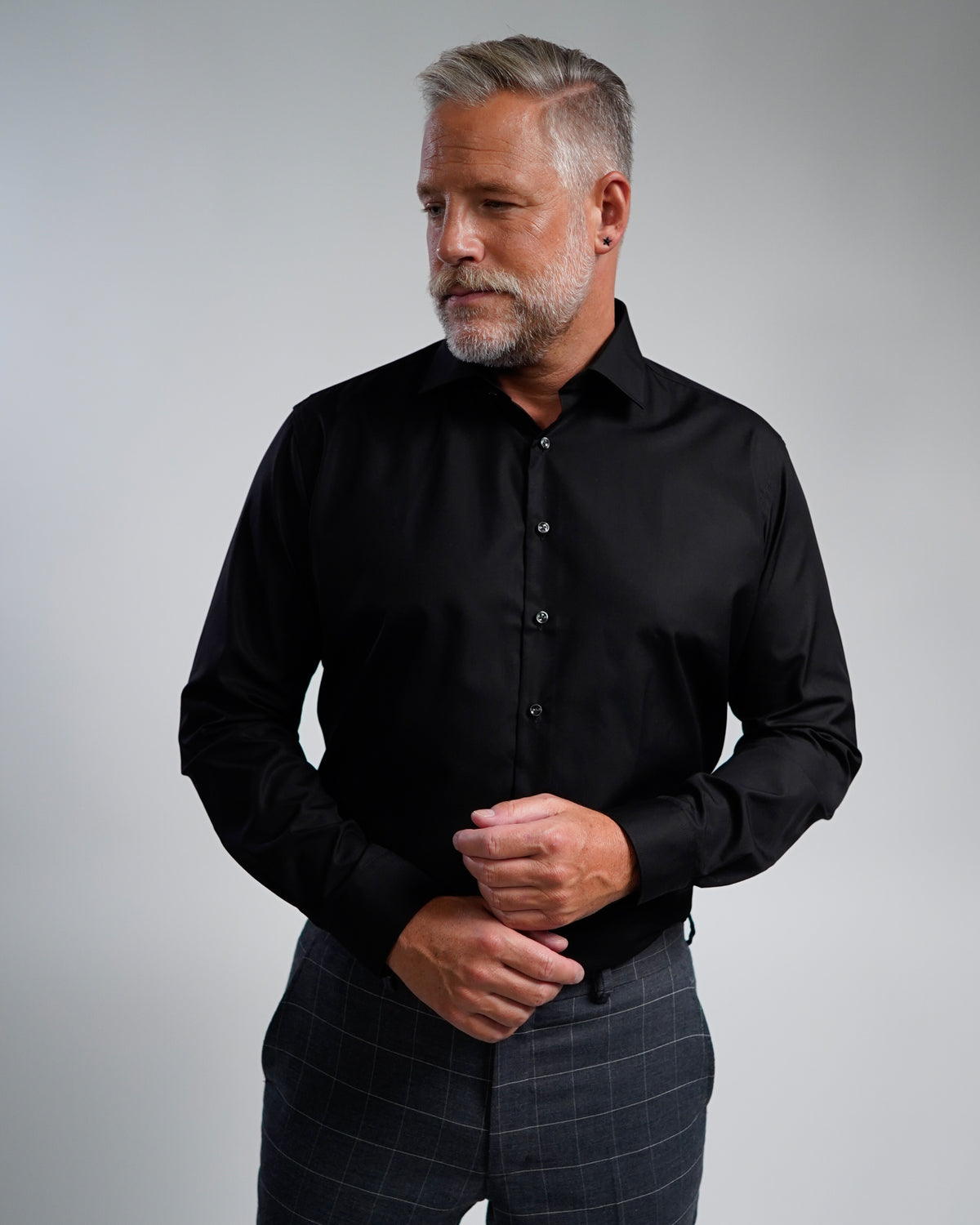 Bügelfreies Businesshemd Schwarz (Art. 1003)