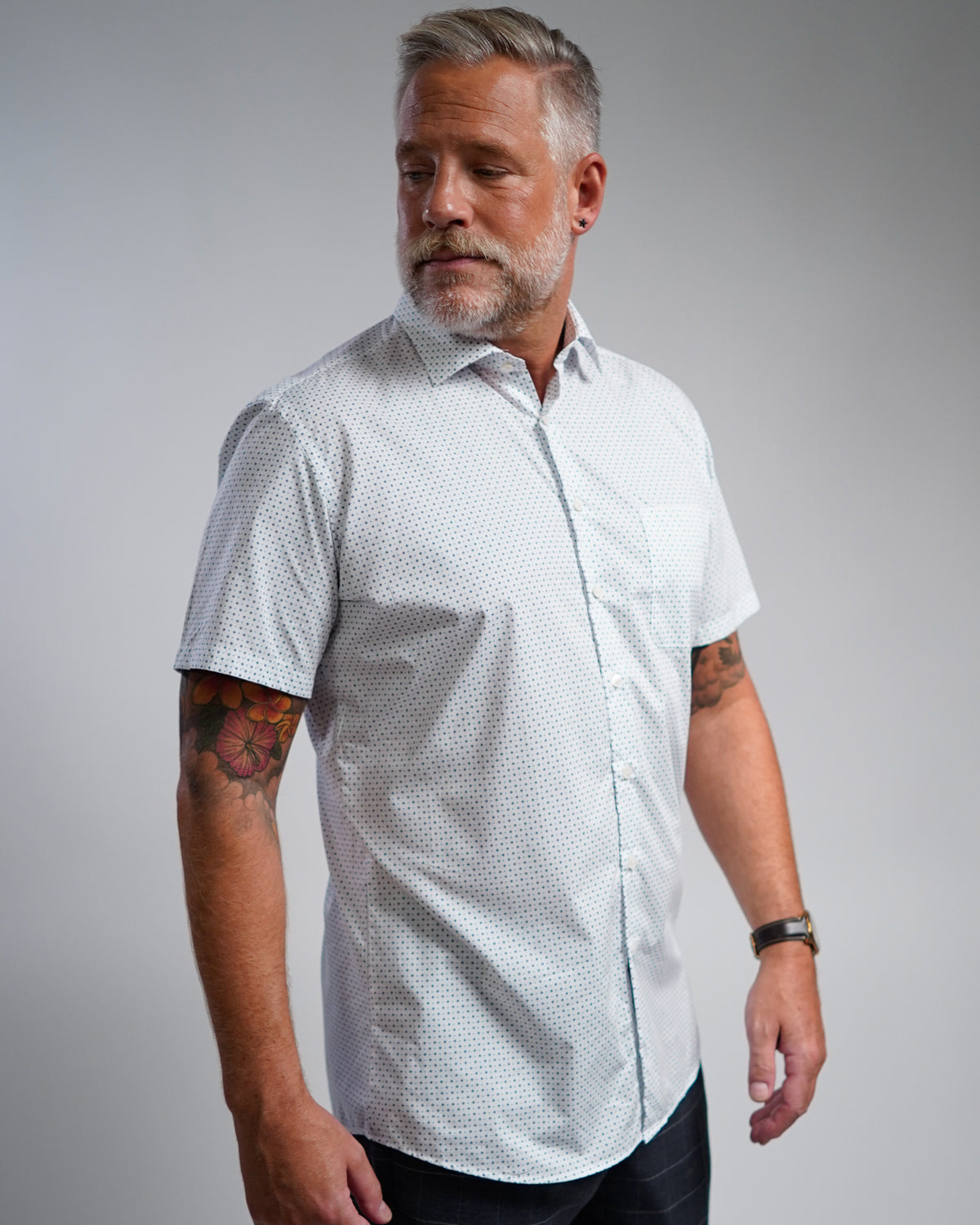 Hochwertiges Businesshemd mit Printmuster Modern Fit (gerade geschnitten / Art. 1161-M-KA)