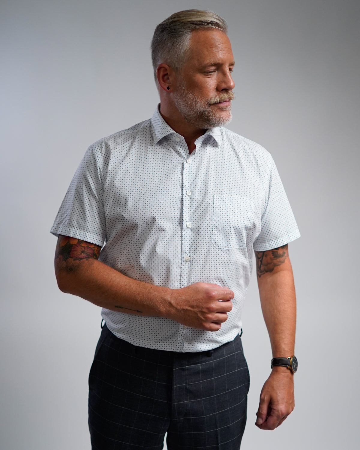 Hochwertiges Businesshemd mit Printmuster Modern Fit (gerade geschnitten / Art. 1161-M-KA)