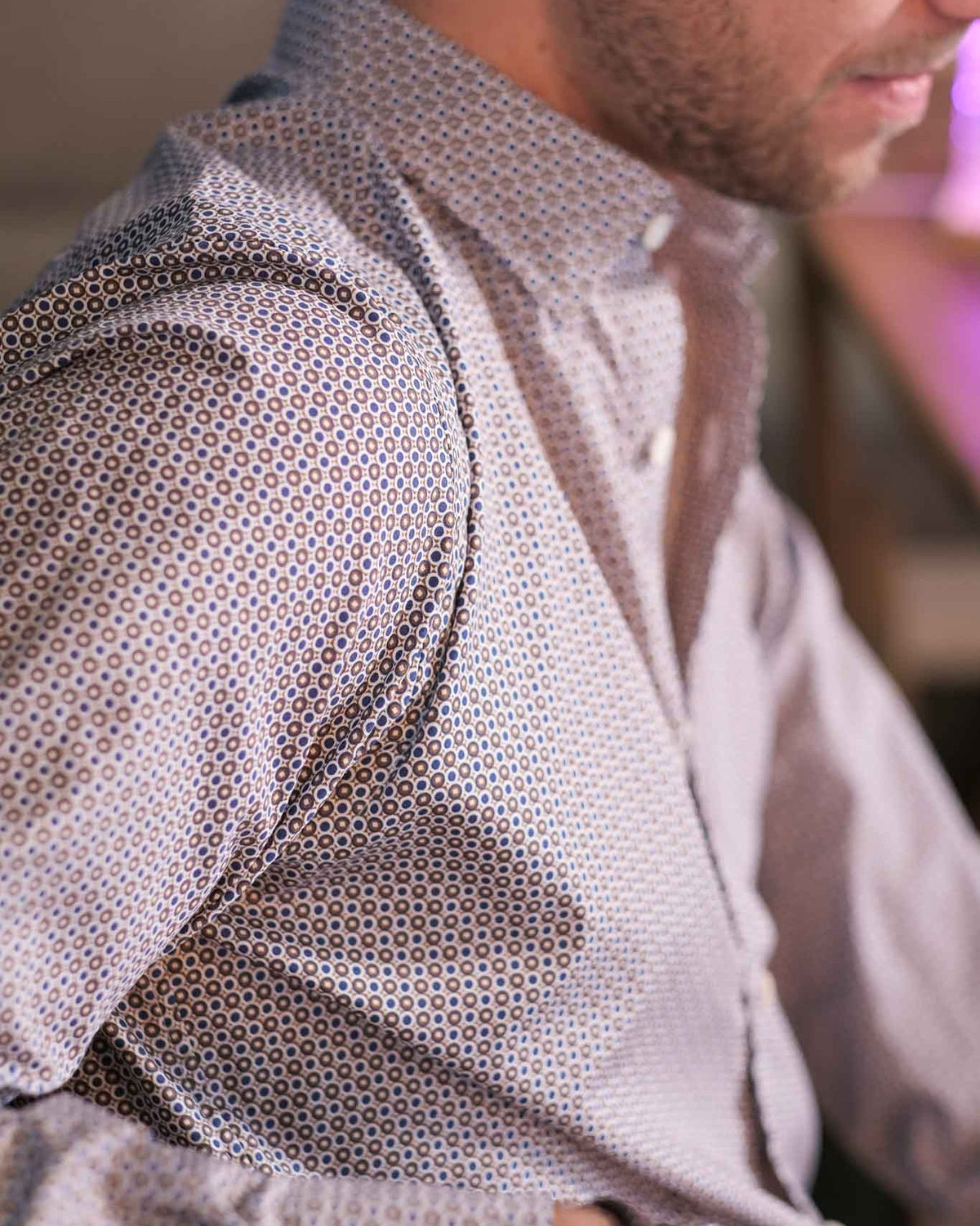 Chemise Freizeit avec motif graphique marron (Art. 2233-C)