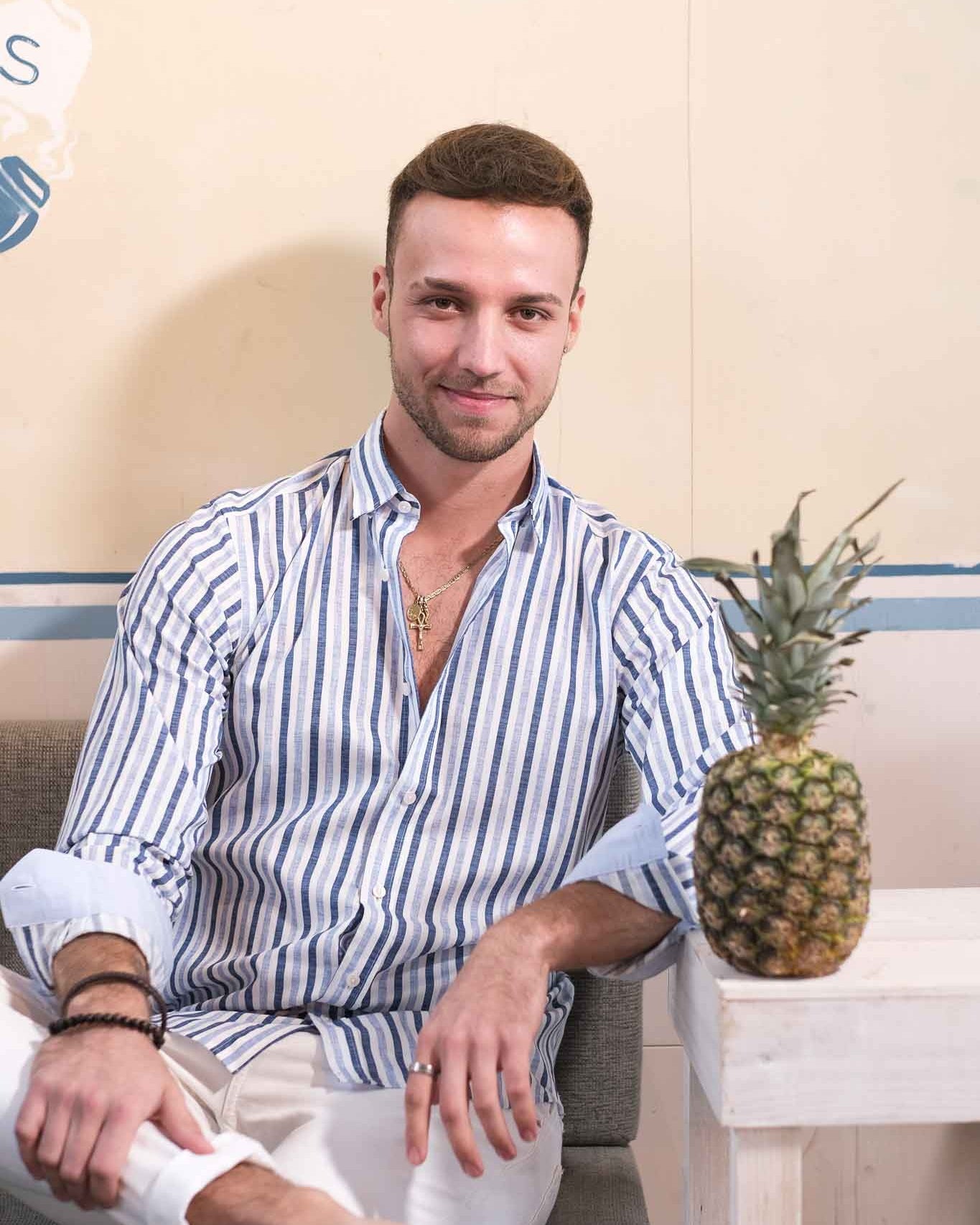 Casual shirt with stripes in blue (Art. 2241-C)