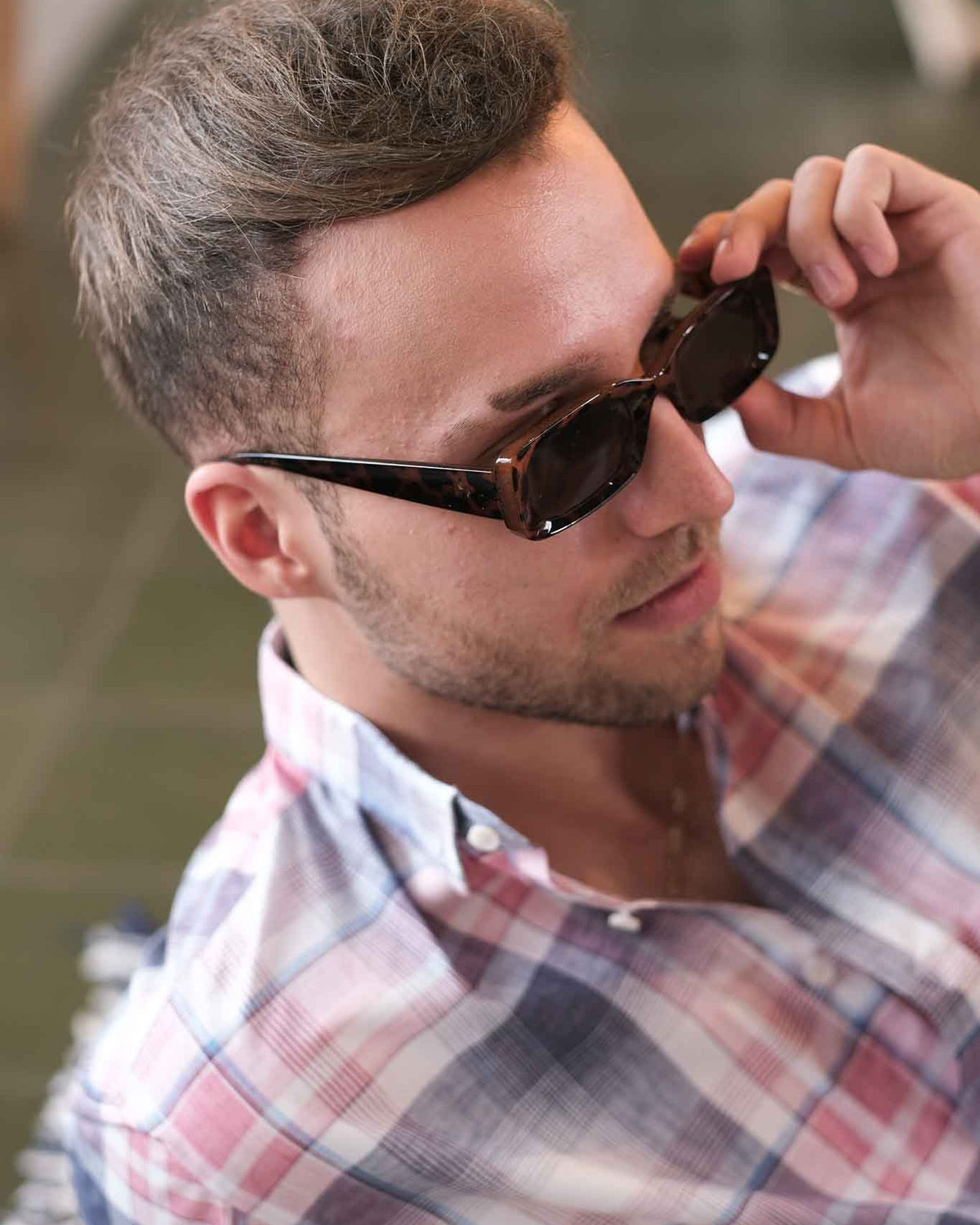 Casual shirt with check pattern pink/blue (Art. 2243-C-KA)