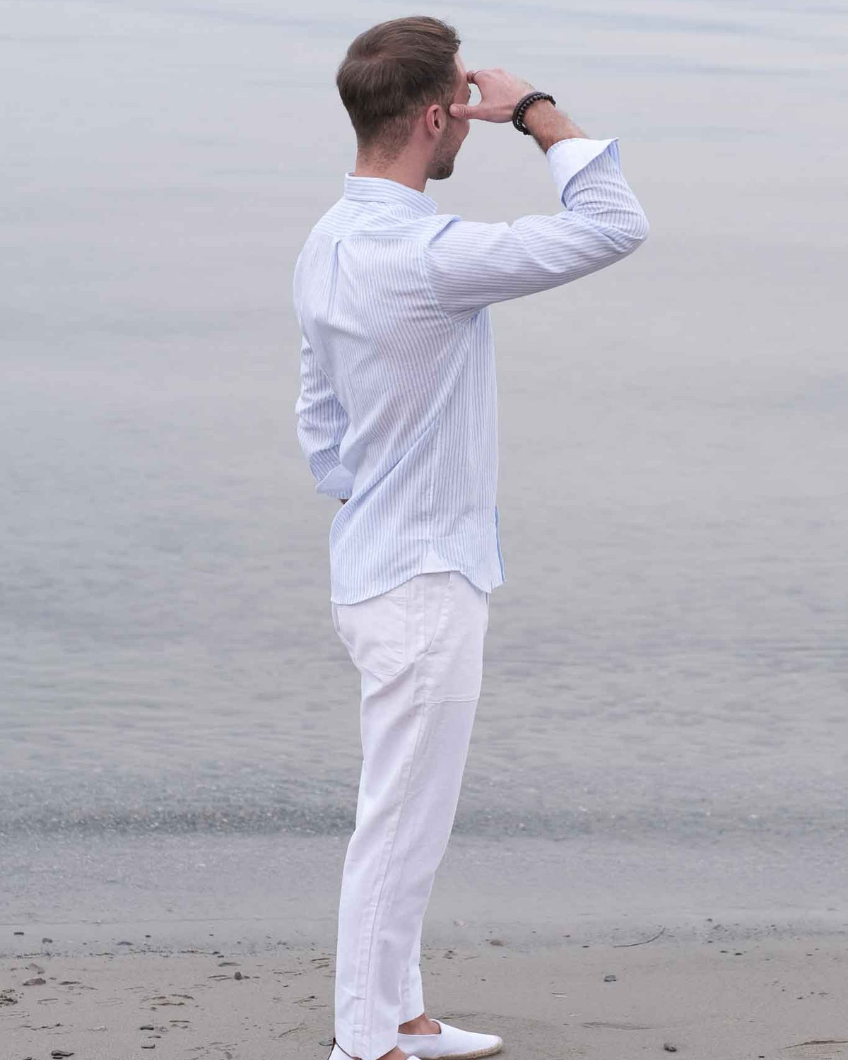 Linen shirt with stripes in light blue (Art. 2262-C)