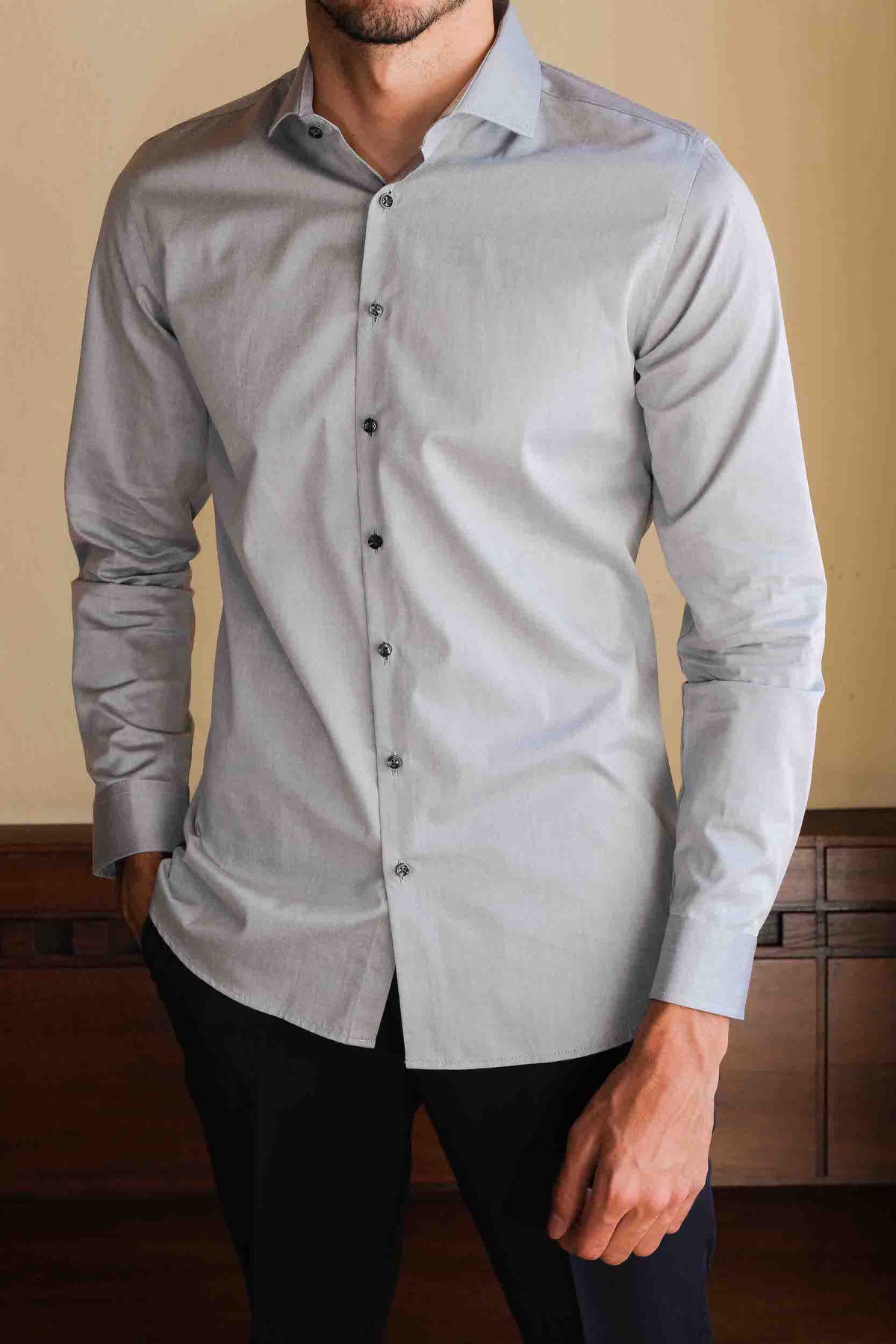 High Quality Twill Shirt Pink Fitted (Slim Fit)
