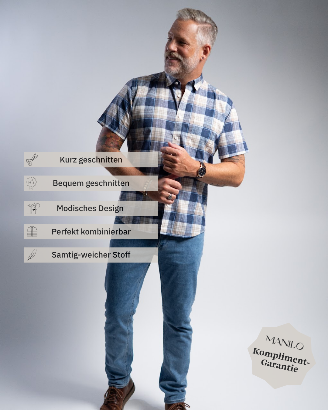 Chemise contre-avec un styles de beige / marine (art. 2244-c-ka)