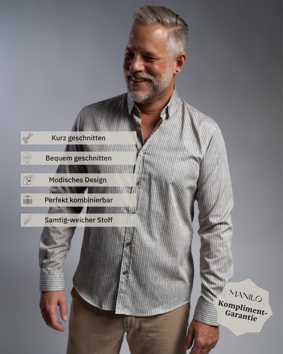 Freizeithemd mit Grafikprint in Braun (Art. 2516-C)