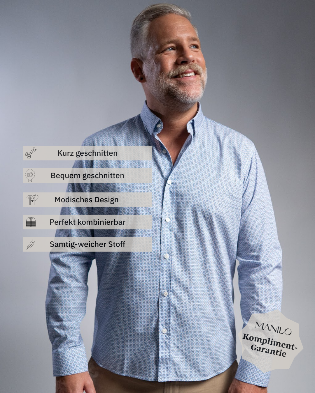 Freizeithemd mit blauem Grafikprint (Art. 2514-C)