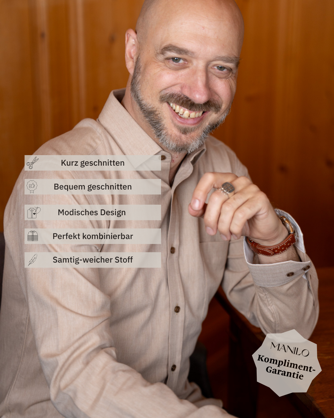 Freizeithemd in Beige (Art. 2401-C)