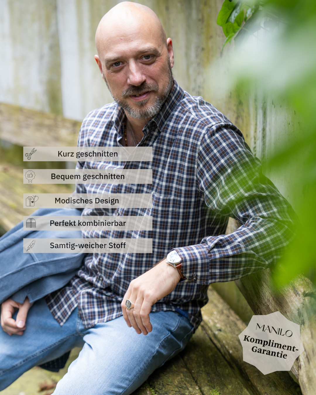 Chemise Flanel avec des styles de marron / bleu (art. 2365-C)