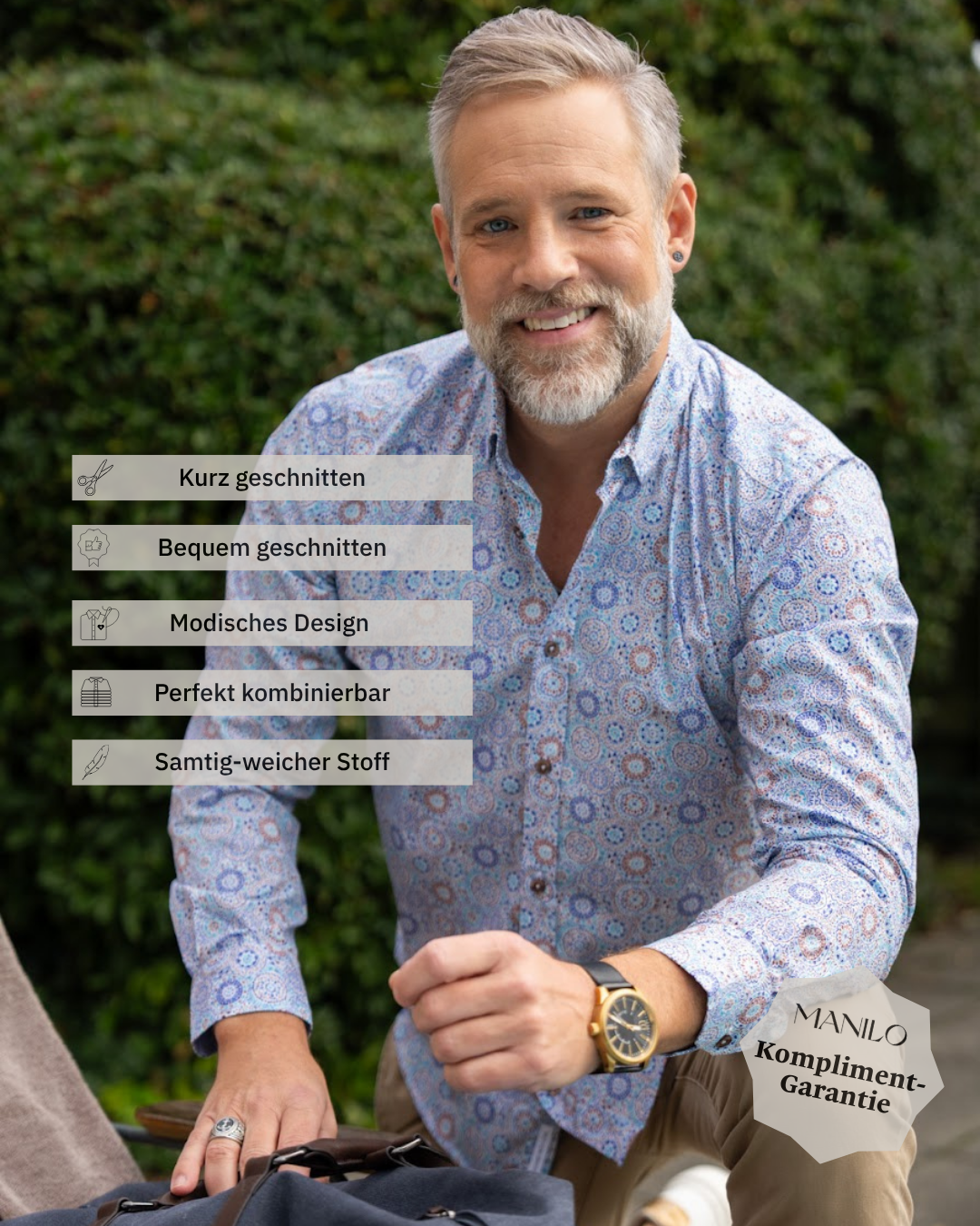 Freizeithemd mit farbigem Grafikprint (Art. 2513-C)