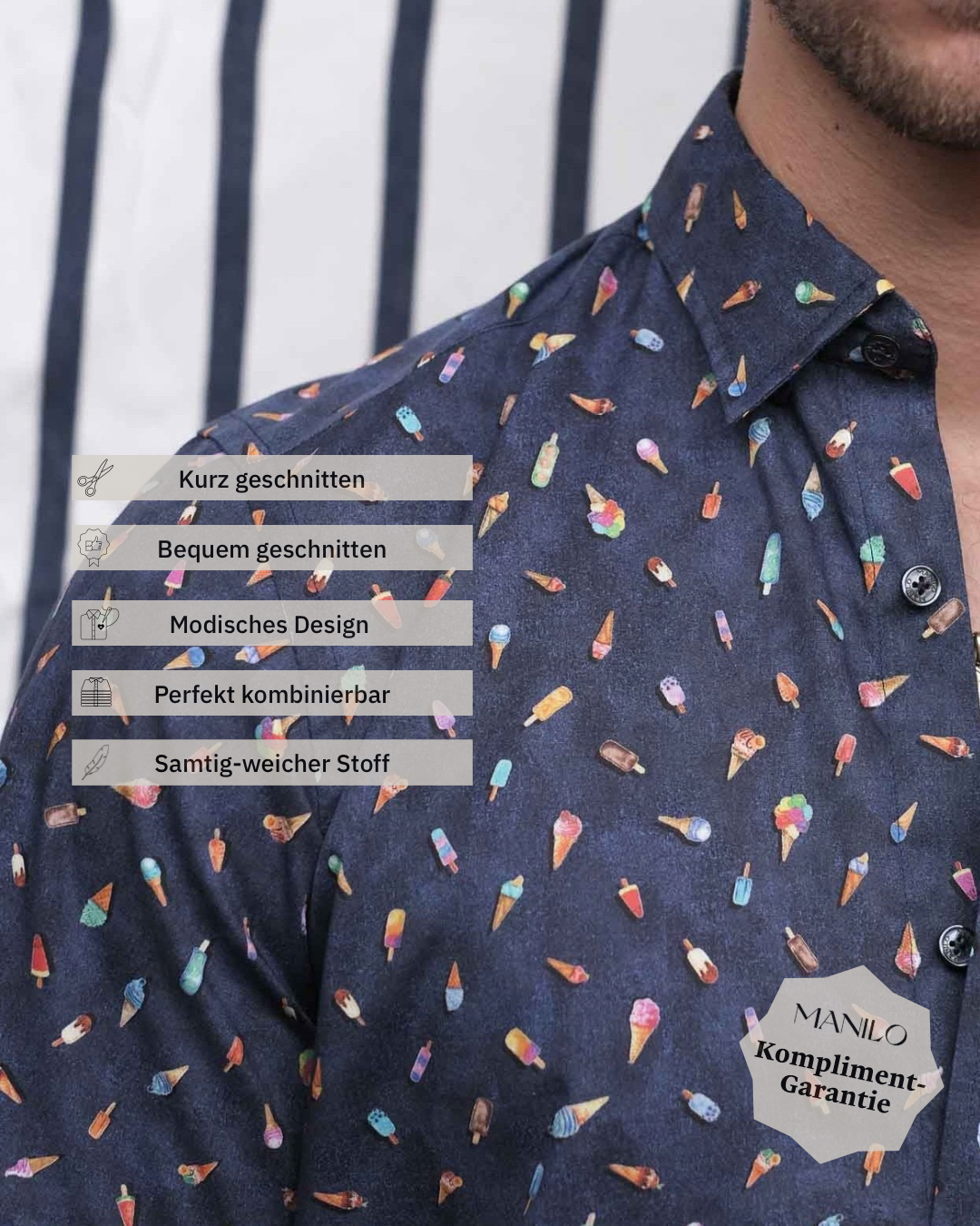 Freizeithemd mit sommerlichem Printmuster (Art. 2224-C)