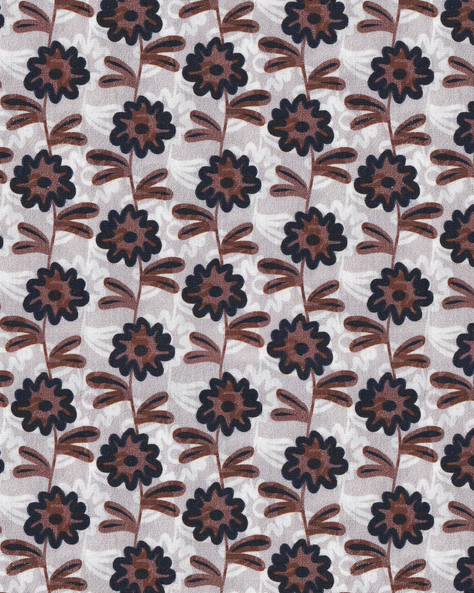 Oversize Kurzarmbluse MARIE mit Blumenprint in Braun/Blau (Art. 2114D-M)