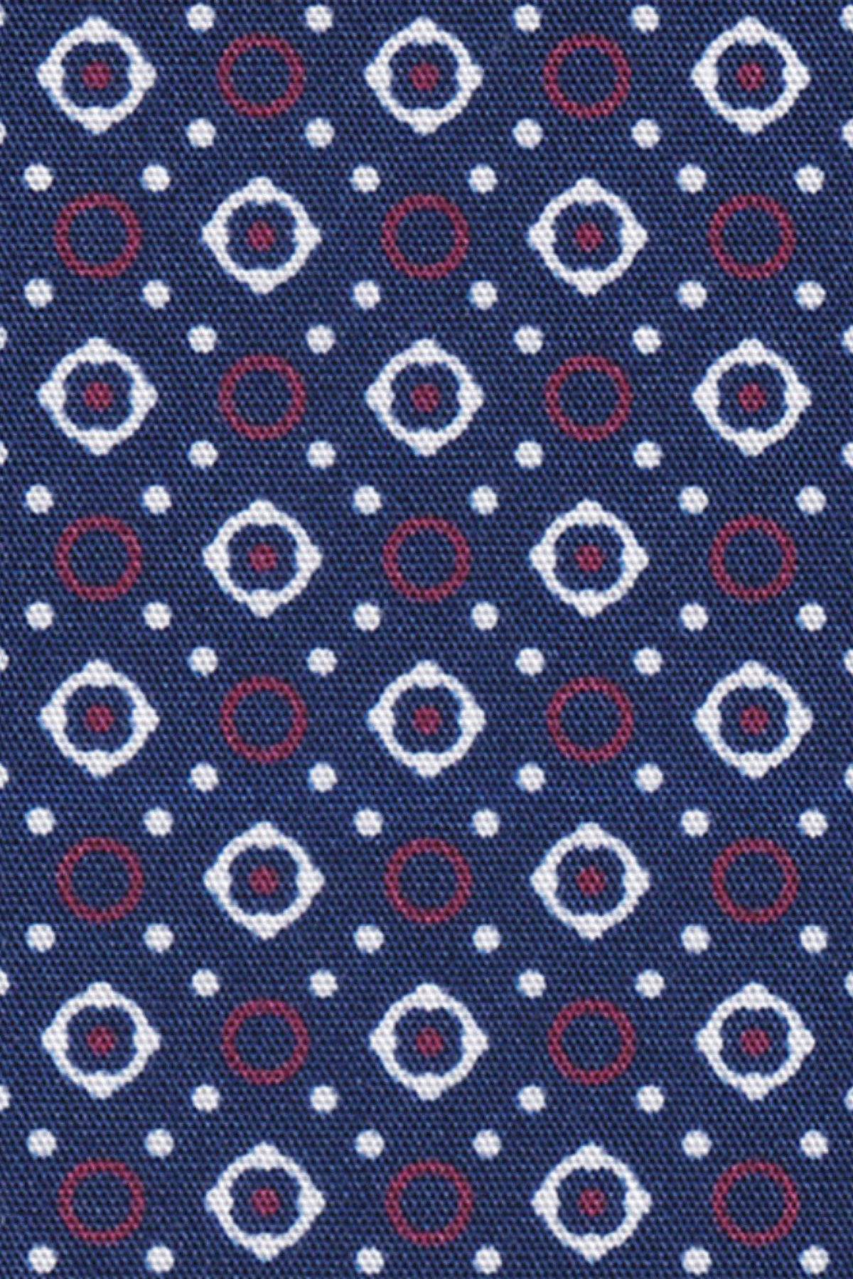 Bedrucktes Freizeithemd mit Grafikmuster in Navy/Weiss/Rot (Art. 2117-C)