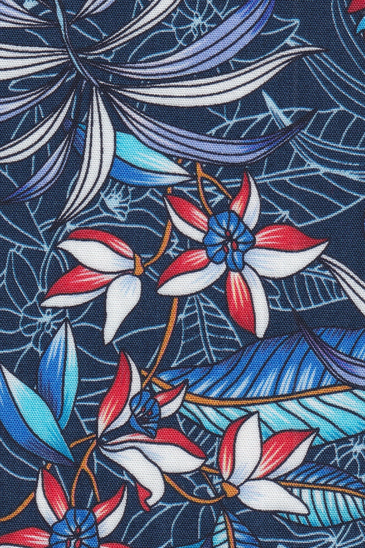 Hawaiian shirt with print pattern in navy (Art. 2204-BS)