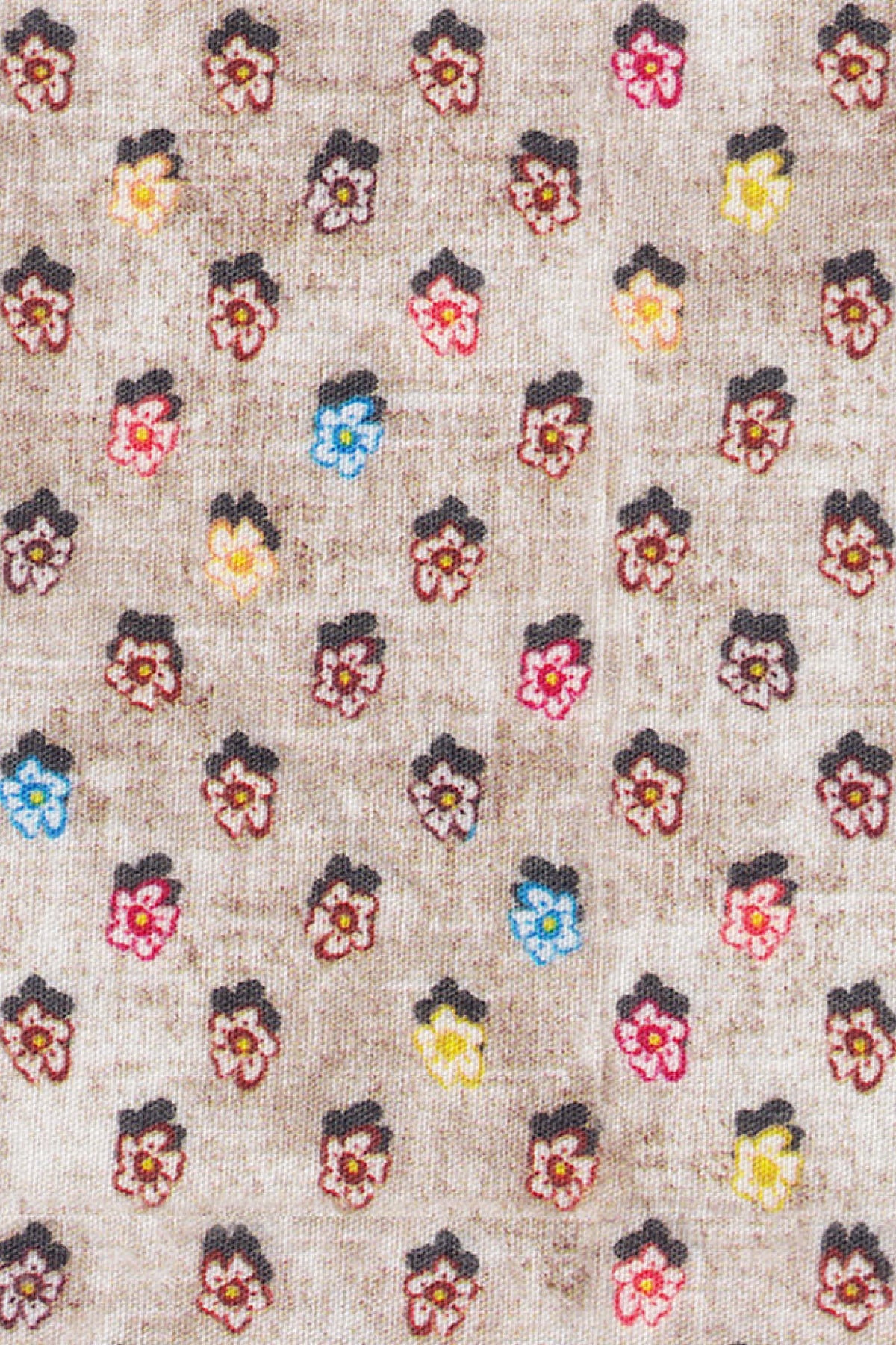 Casual shirt with floral pattern in brown (Art. 2212-C)