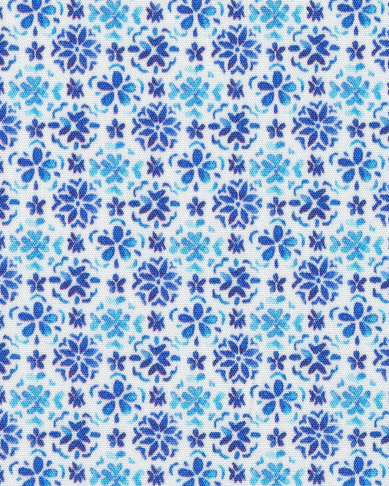 Chemise de loisirs avec motif de fleur bleu (art. 2214-c-ka)