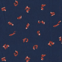 Stretch-Bluse SOPHIE mit Füchsen und Eichhörnchen Print in Blau (Art. 2240D-S)
