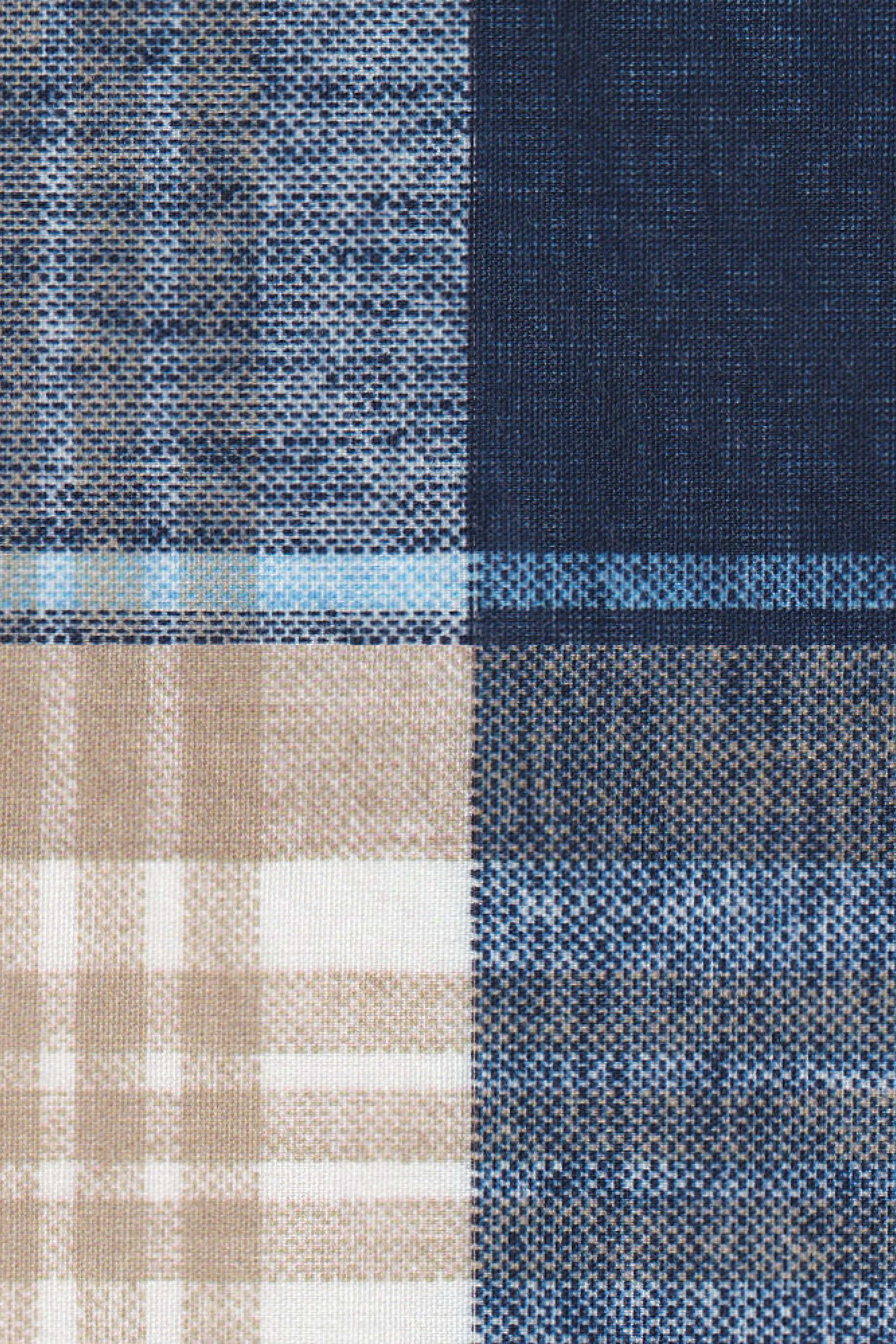 Freizeithemd mit Karomuster Beige/Navy (Art. 2244-C-KA)