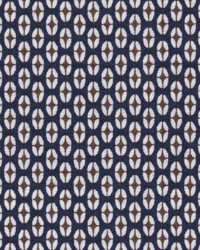 Freizeithemd mit Minimalprint Blau/Olive (Art. 2413-C)