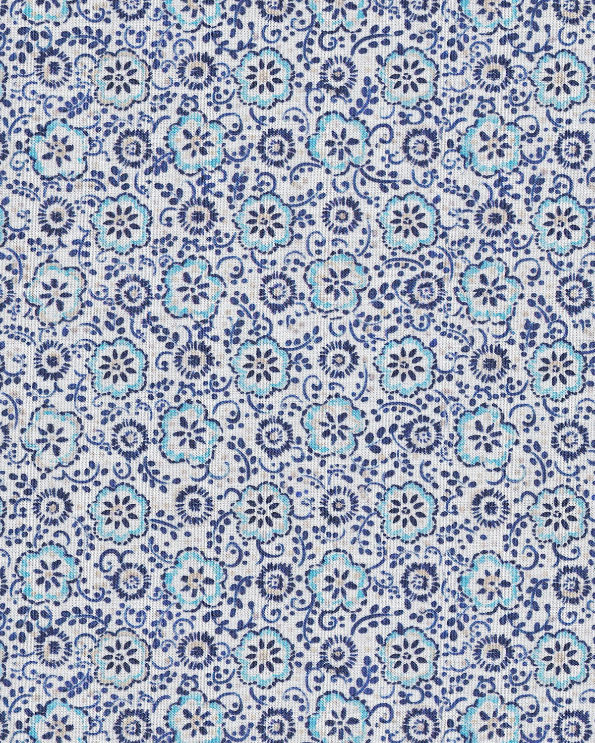 Freizeithemd mit Blumenprint in Blau (Art. 2502-C)