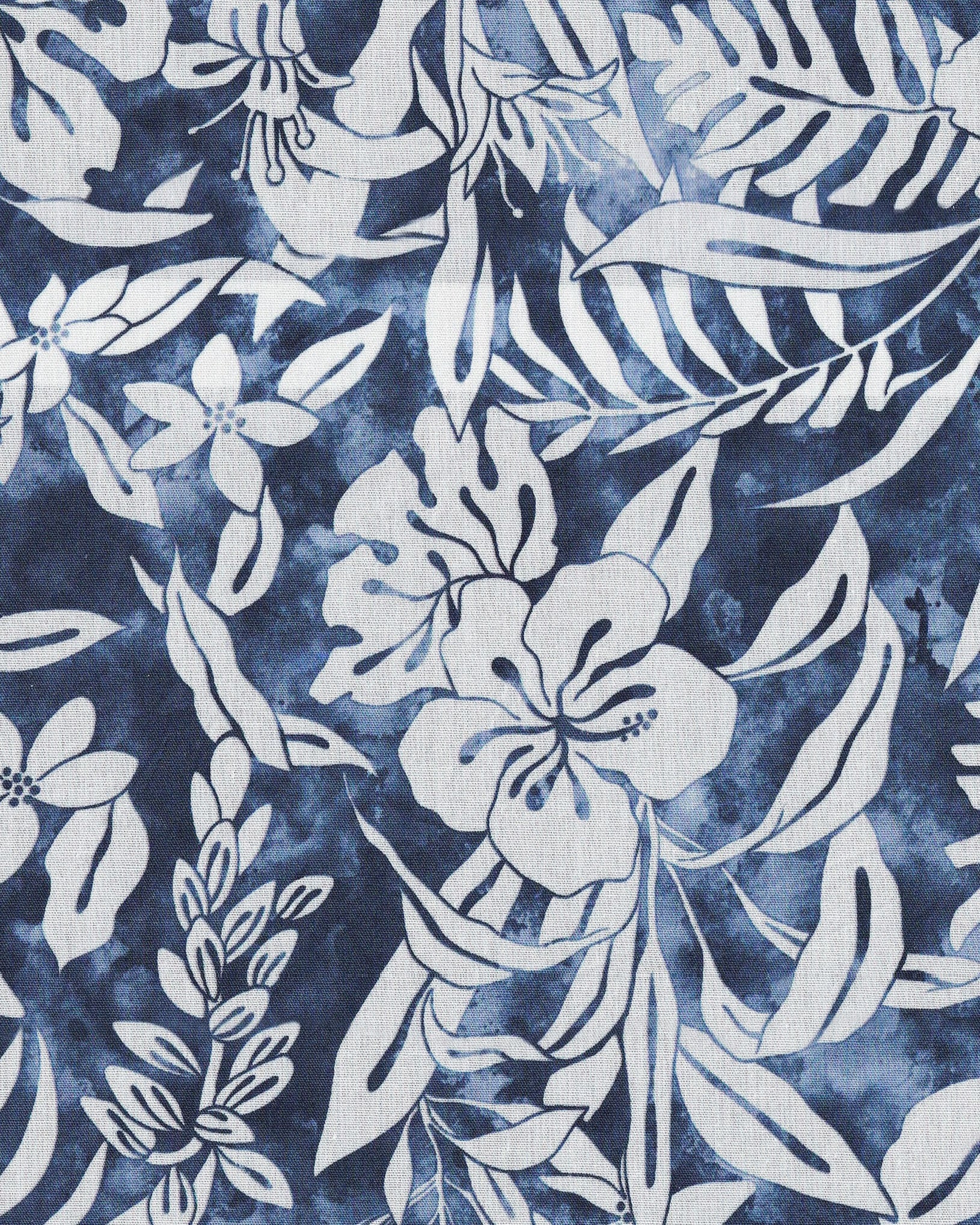 Hawaii-Hemd mit Blumenprint in Dunkelblau (Art. 2541-BS)