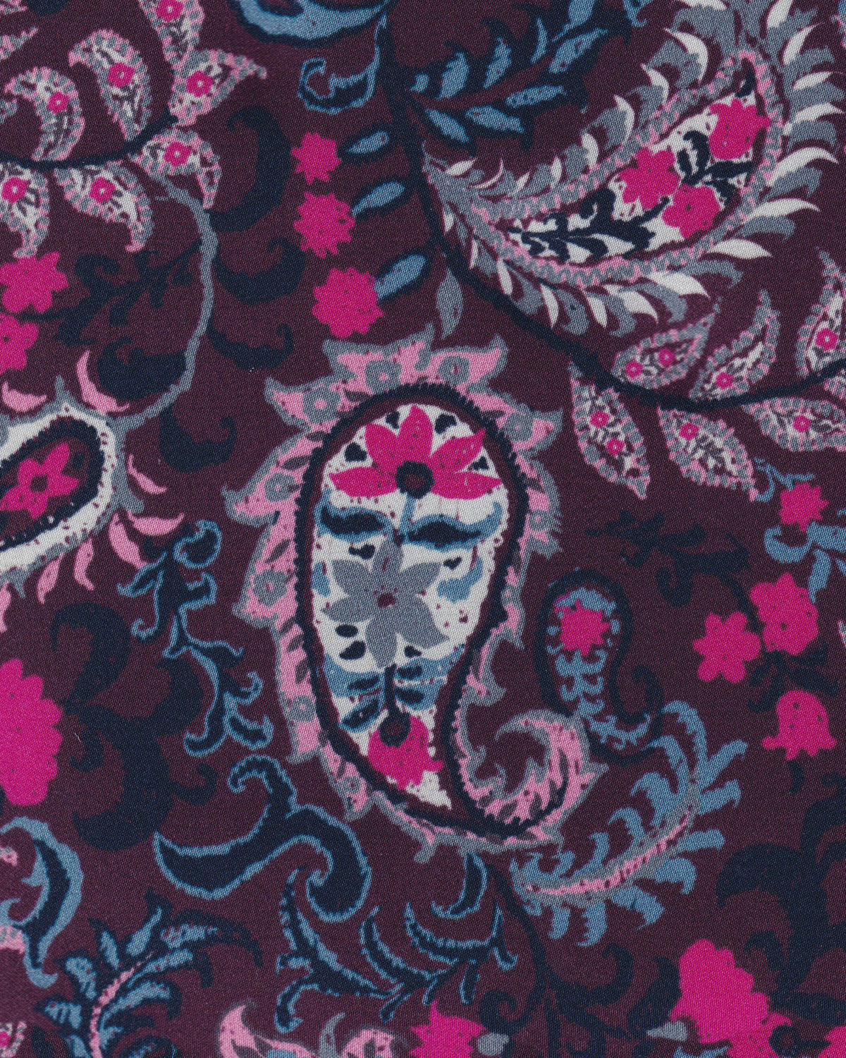 Oversize Viskose-Bluse ISABELLE mit Printmuster in Bordeaux (2598D-I)