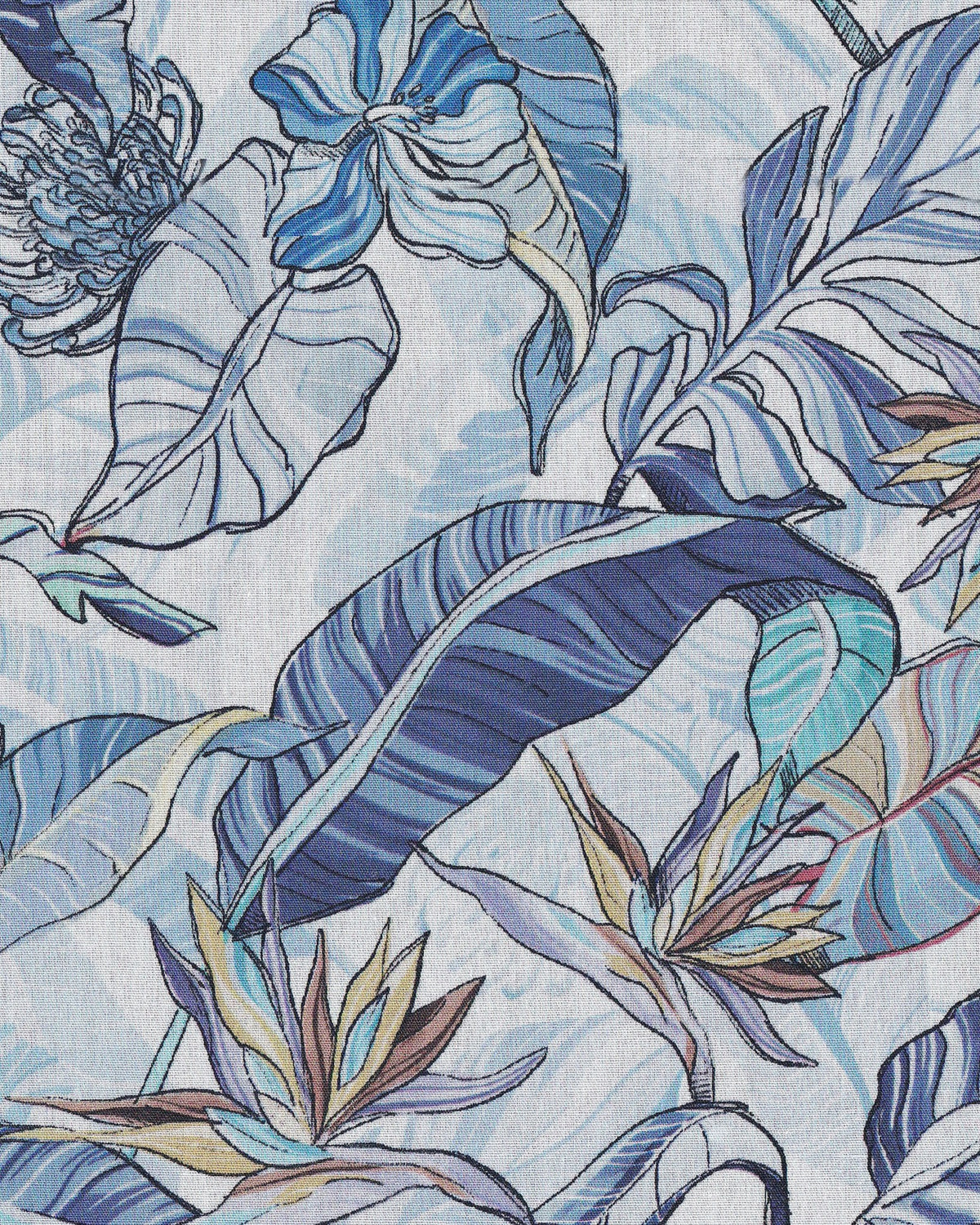 Hawaii-Hemd mit Blumenprint in Blau (Art. 2542-BS)