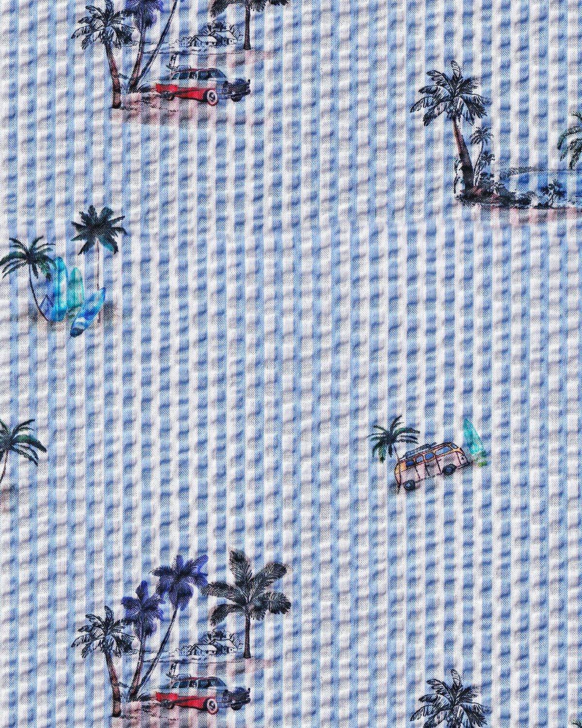 Chemise hawaïenne avec imprimé plage en bleu (art. 2547-BS)