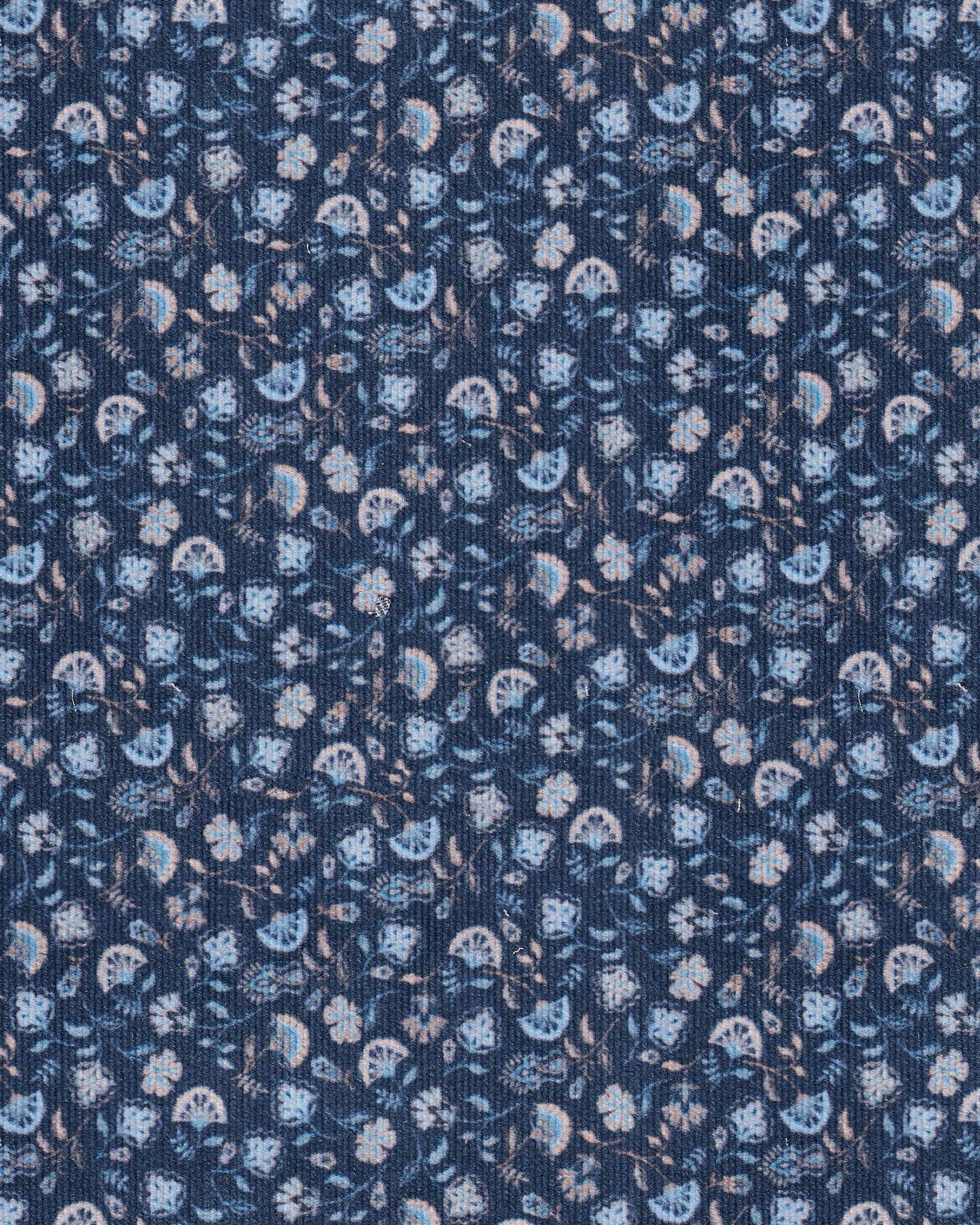 Cord-Hemd mit Blumenprint in Blau (Art. 2719-C)