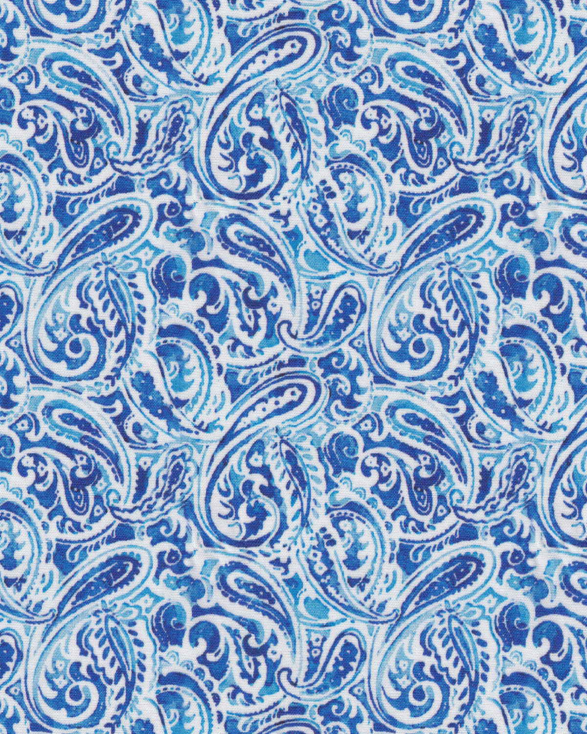 Chemise décontractée à manches longues avec motif Paisley en bleu (2801-C)