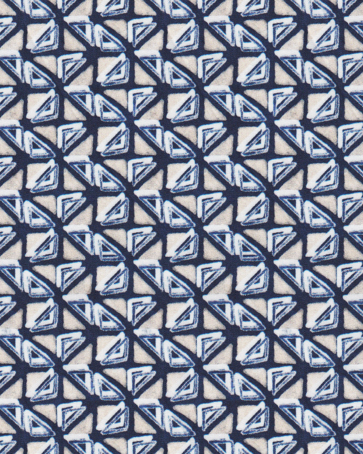 Freizeithemd Langarm mit Printmuster in Blau/Beige (2803-C)