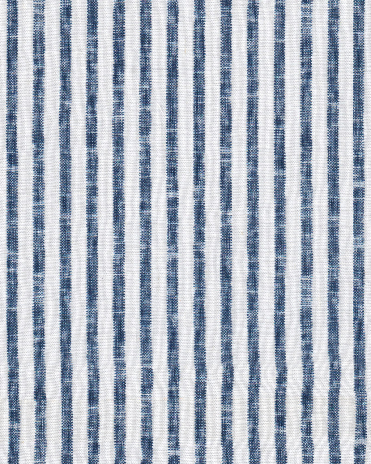 Chemise en lin à manches longues avec col montant et rayures bleu foncé (2871-C-SK)