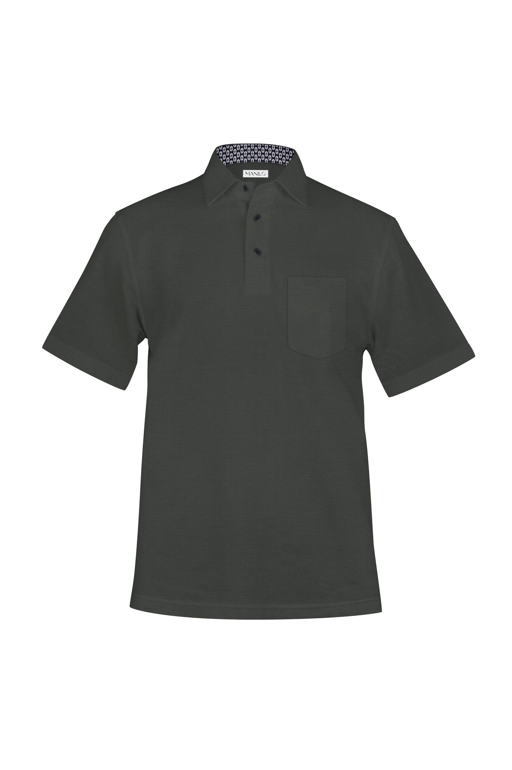 Polo avec motif imprimé dans le col en olive (art. 1526-PS-KA)