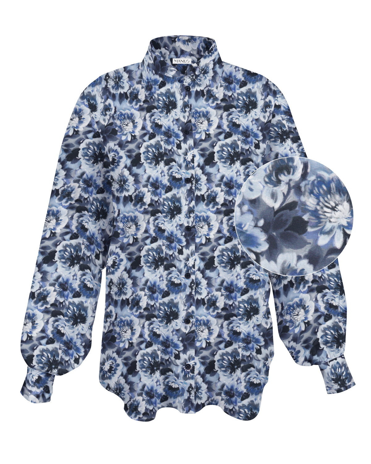 Chemisier à la mode AMÉLIE avec manches chauve-souris et motif floral en marron/beige (2531D-A)