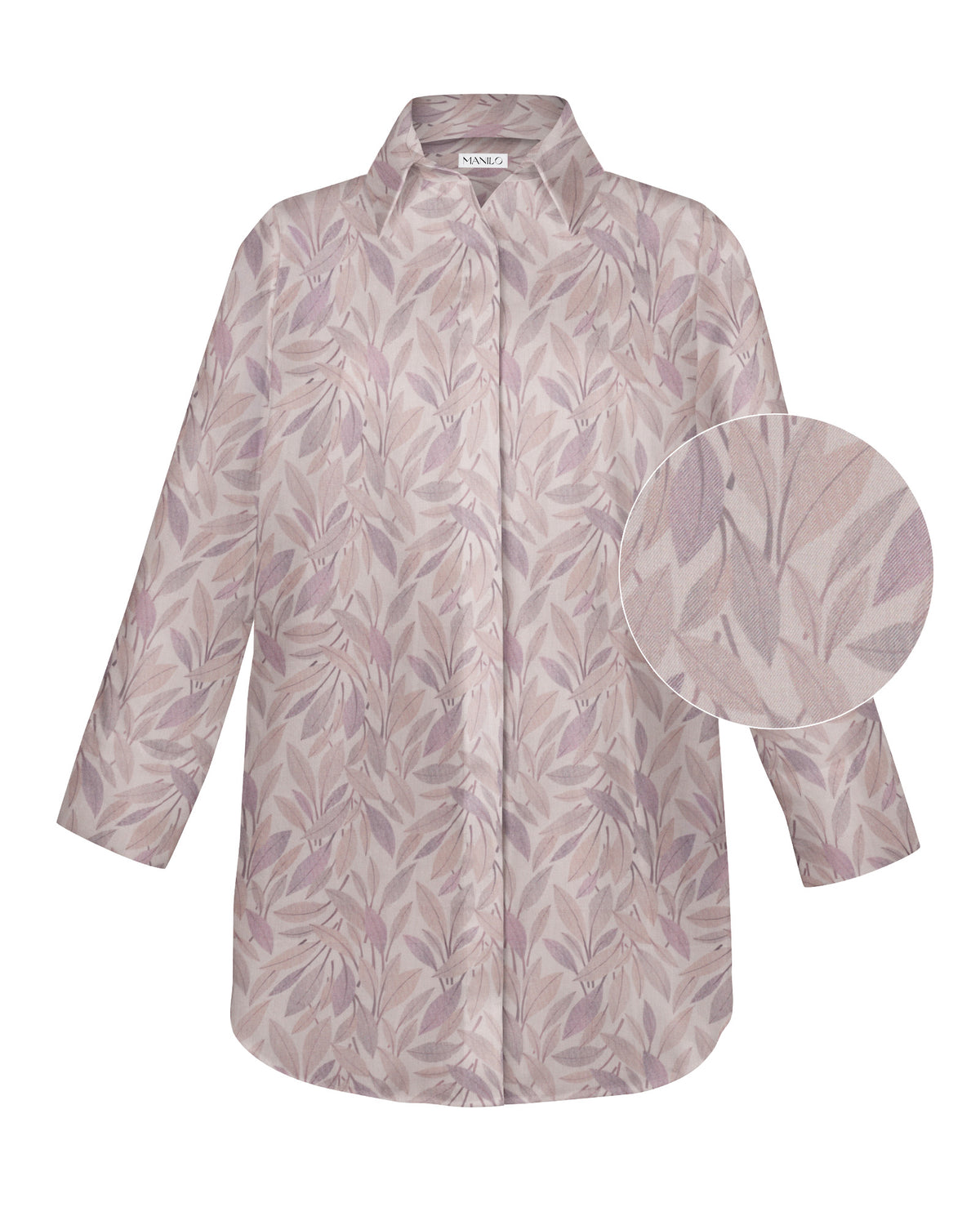 Oversize Bluse BÉRENICE mit Printmsuter in Beige (2528D-B)