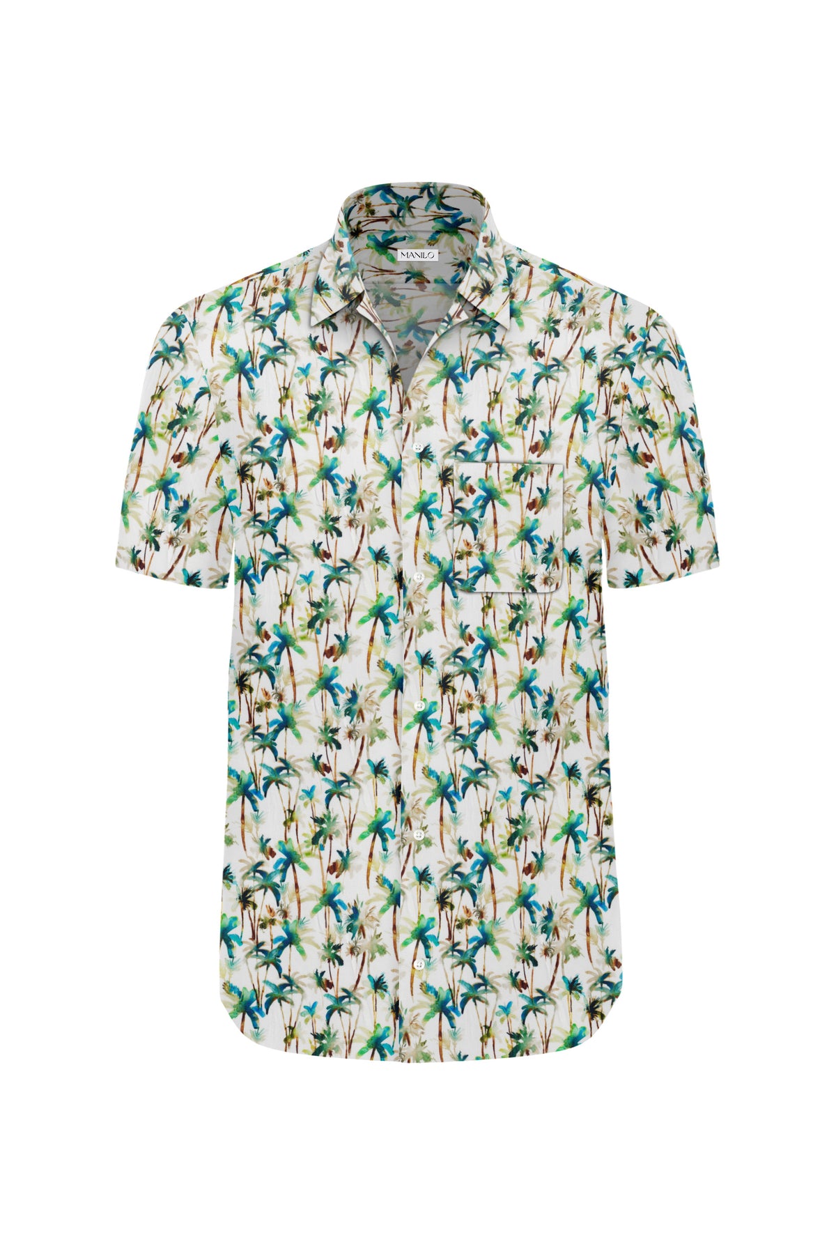 Hawaiian shirt with print pattern in green (item 2202-BS)