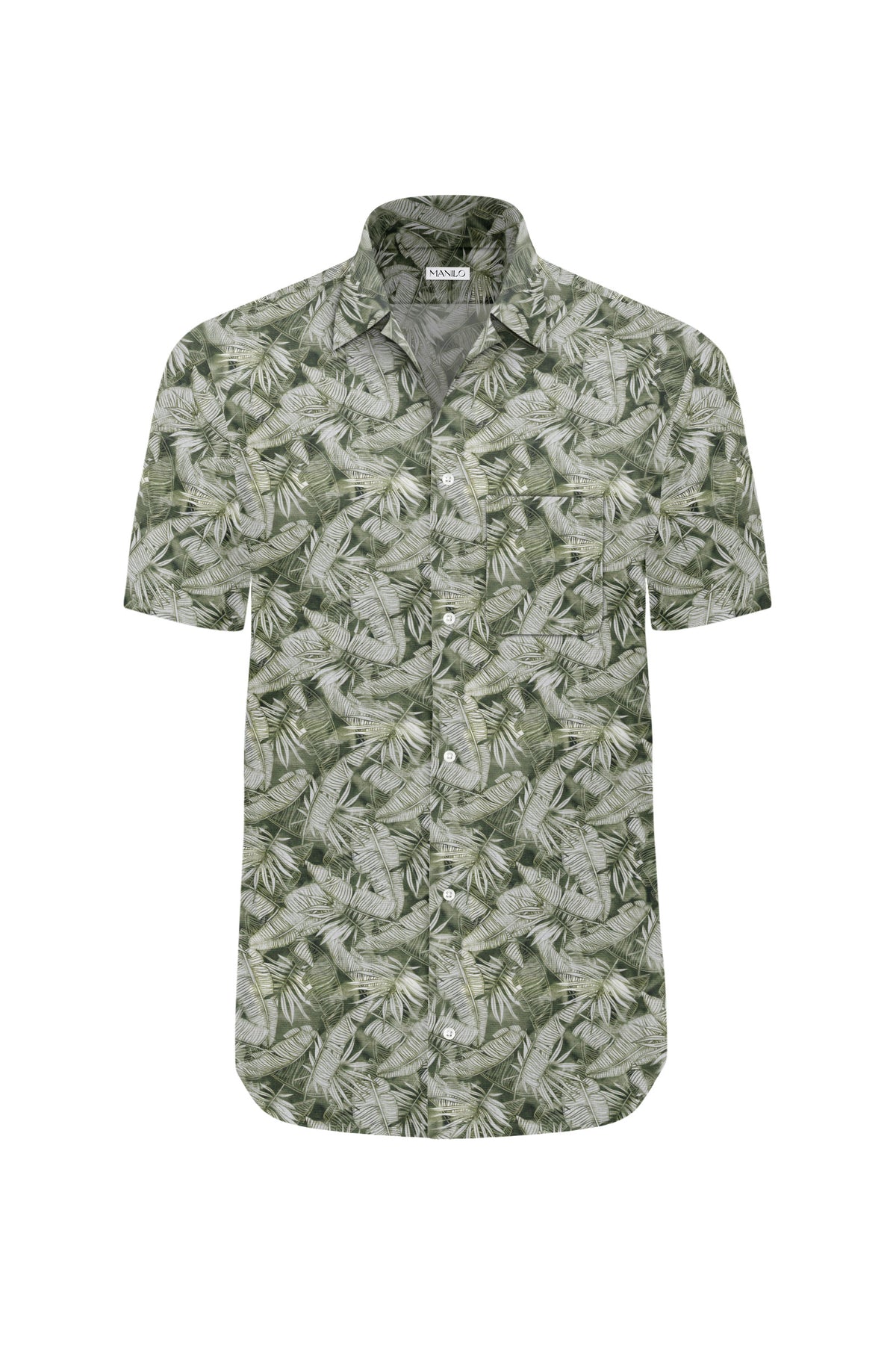 Hawaiian shirt with floral print in green (Art. 2543-BS)