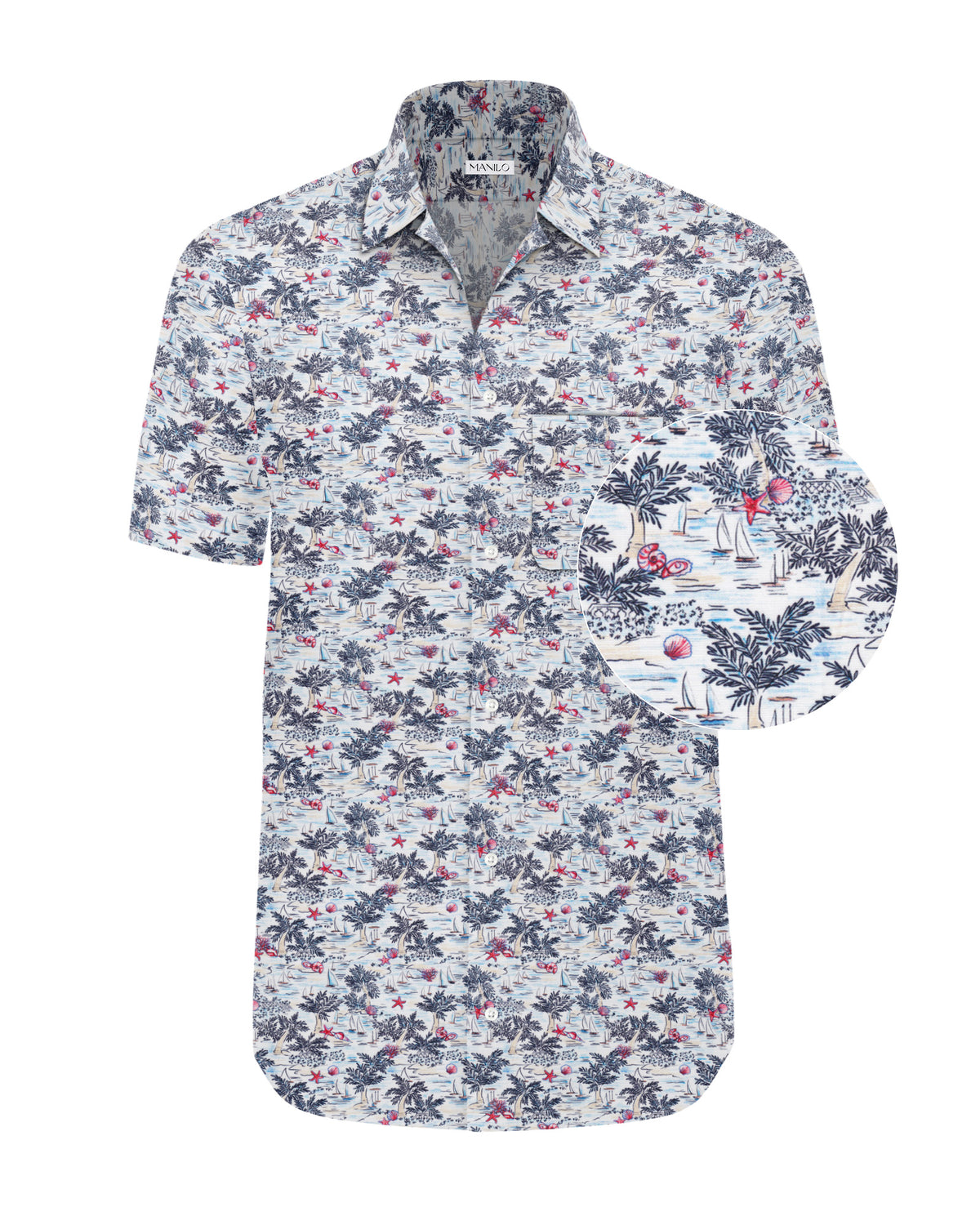 Hawaiian shirt with summery print pattern (2837-BS)