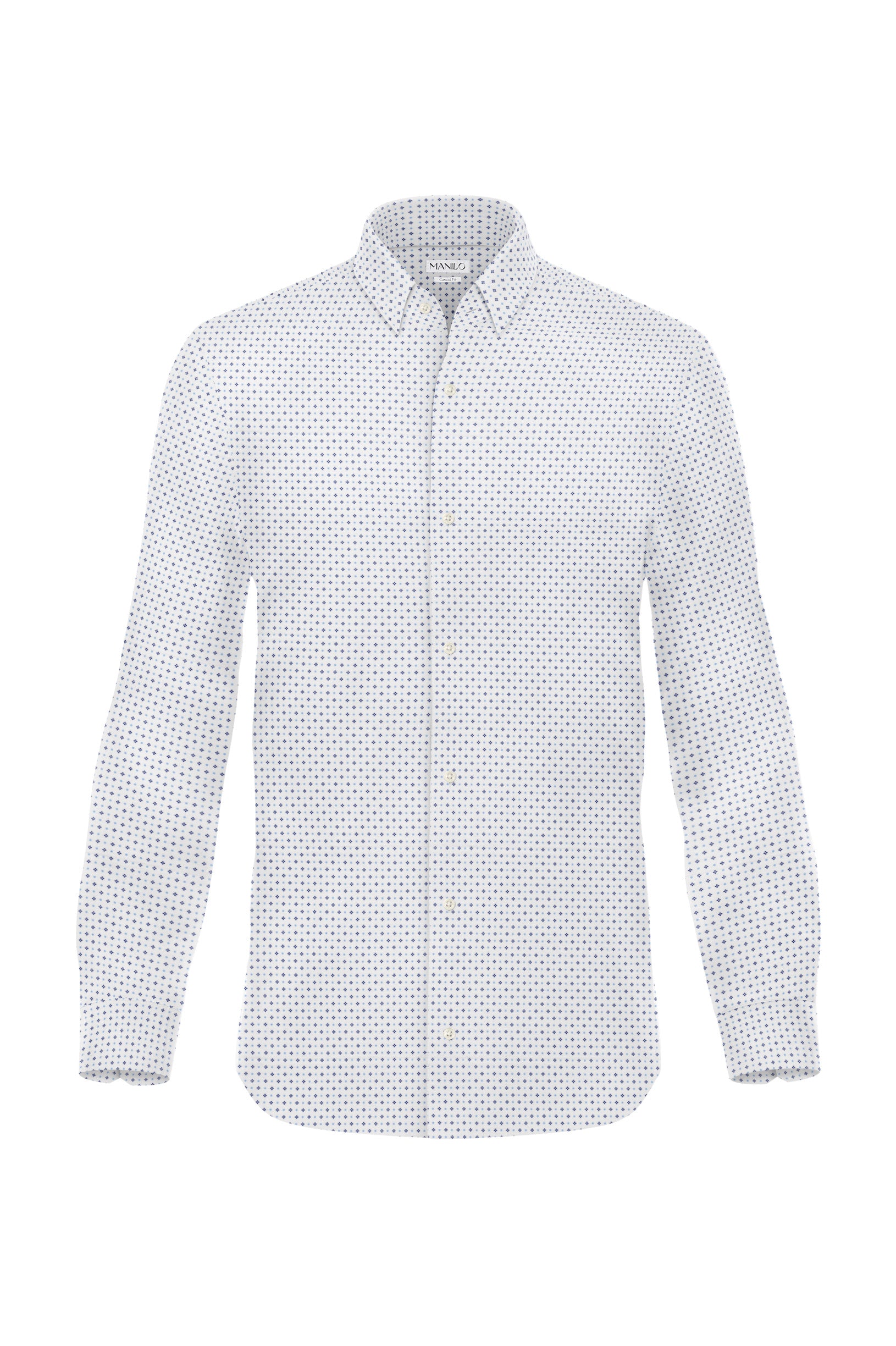 Chemise de loisirs à imprimé minimal Blanc (art. 1161-C)