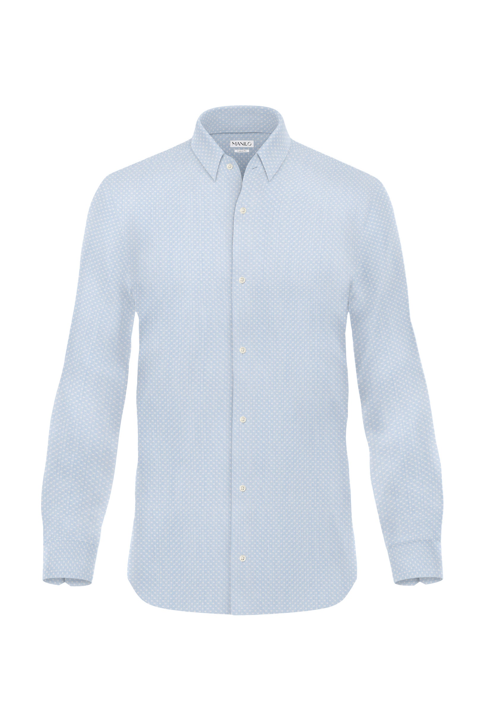 Chemise de loisirs à imprimé minimal bleu clair (art. 1163-C)