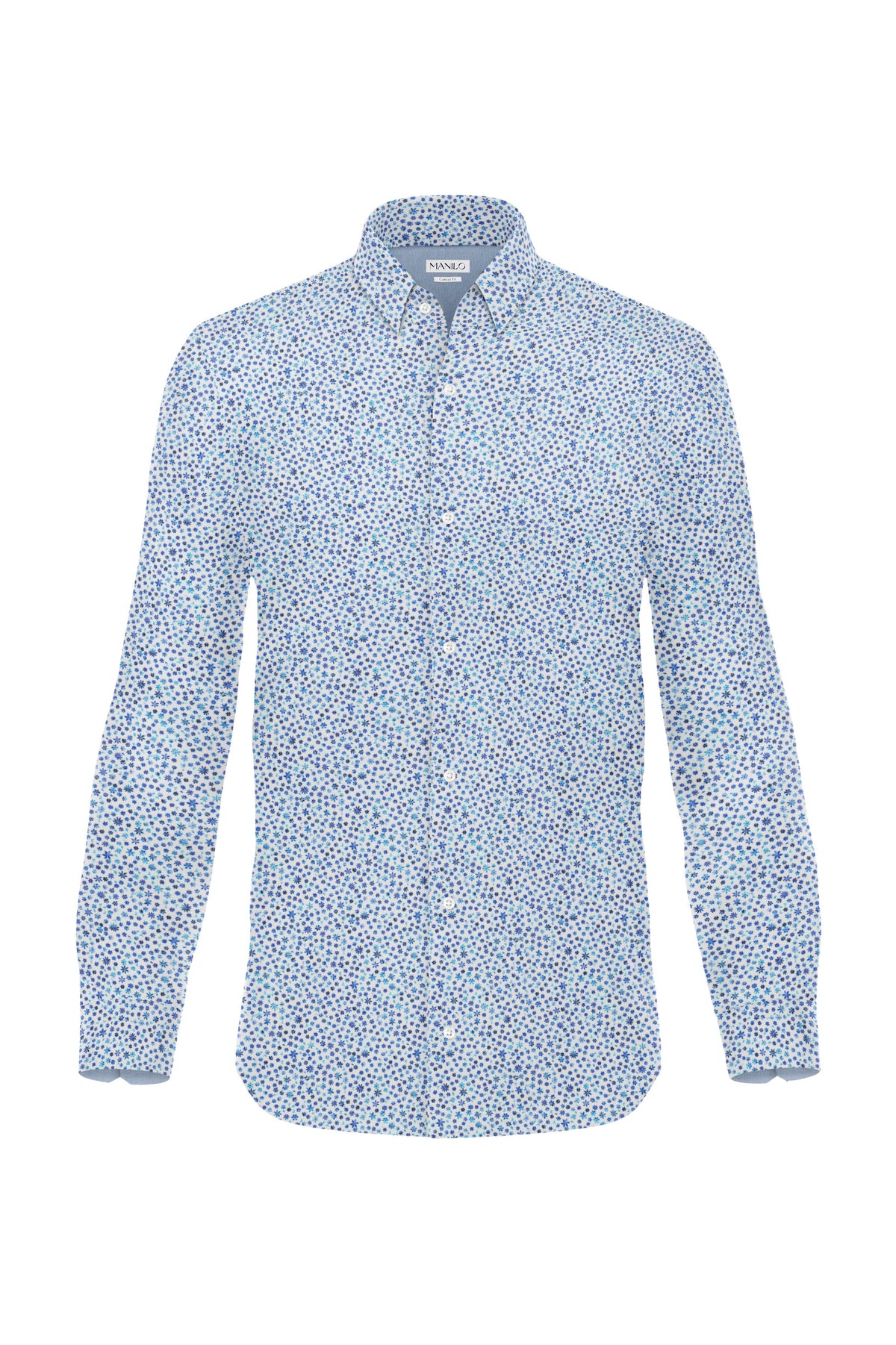 Casual shirt with floral pattern in white (Art. 2218-C)