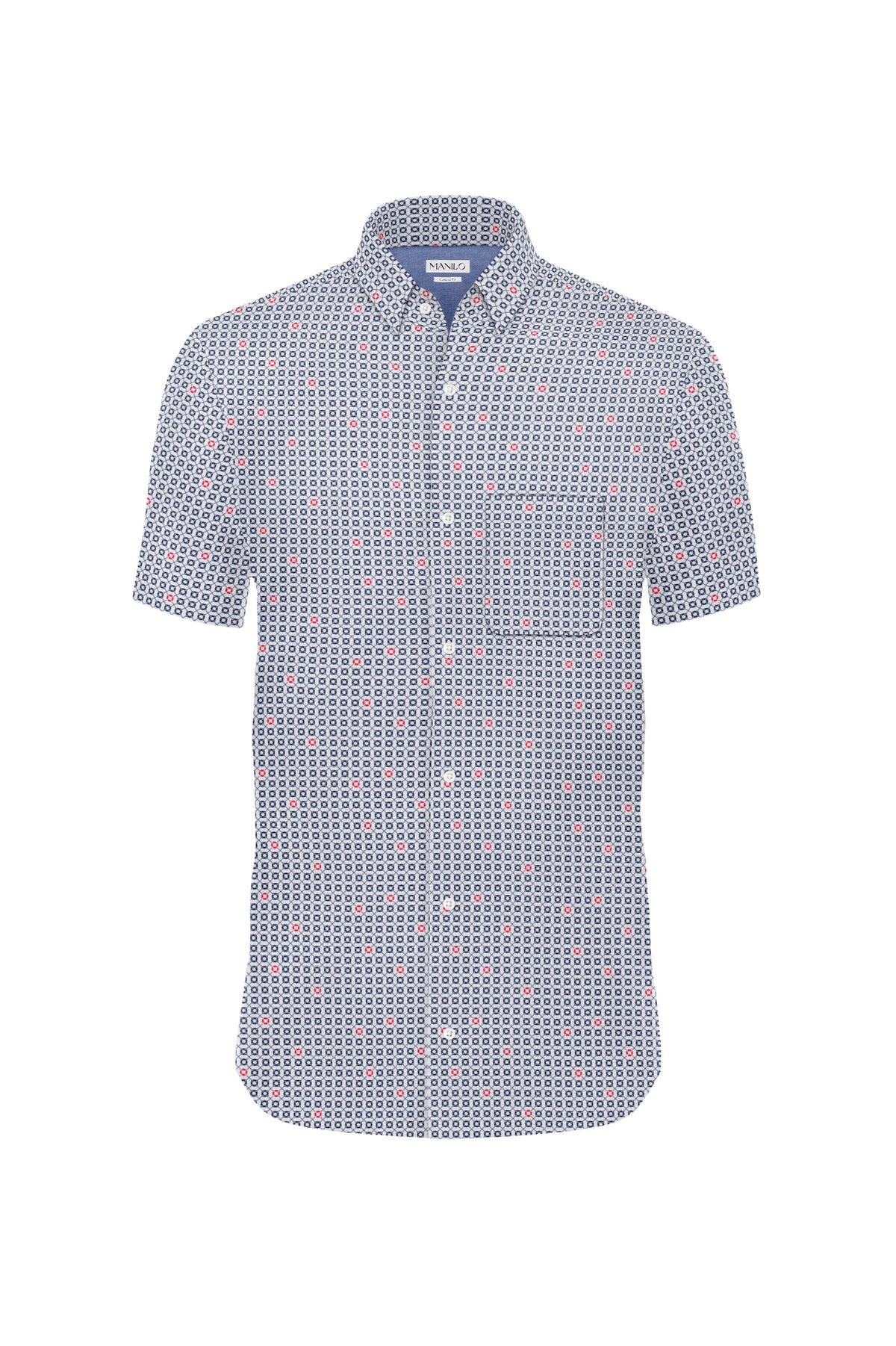 Casual shirt with summery print pattern (Art. 2222-C-KA)
