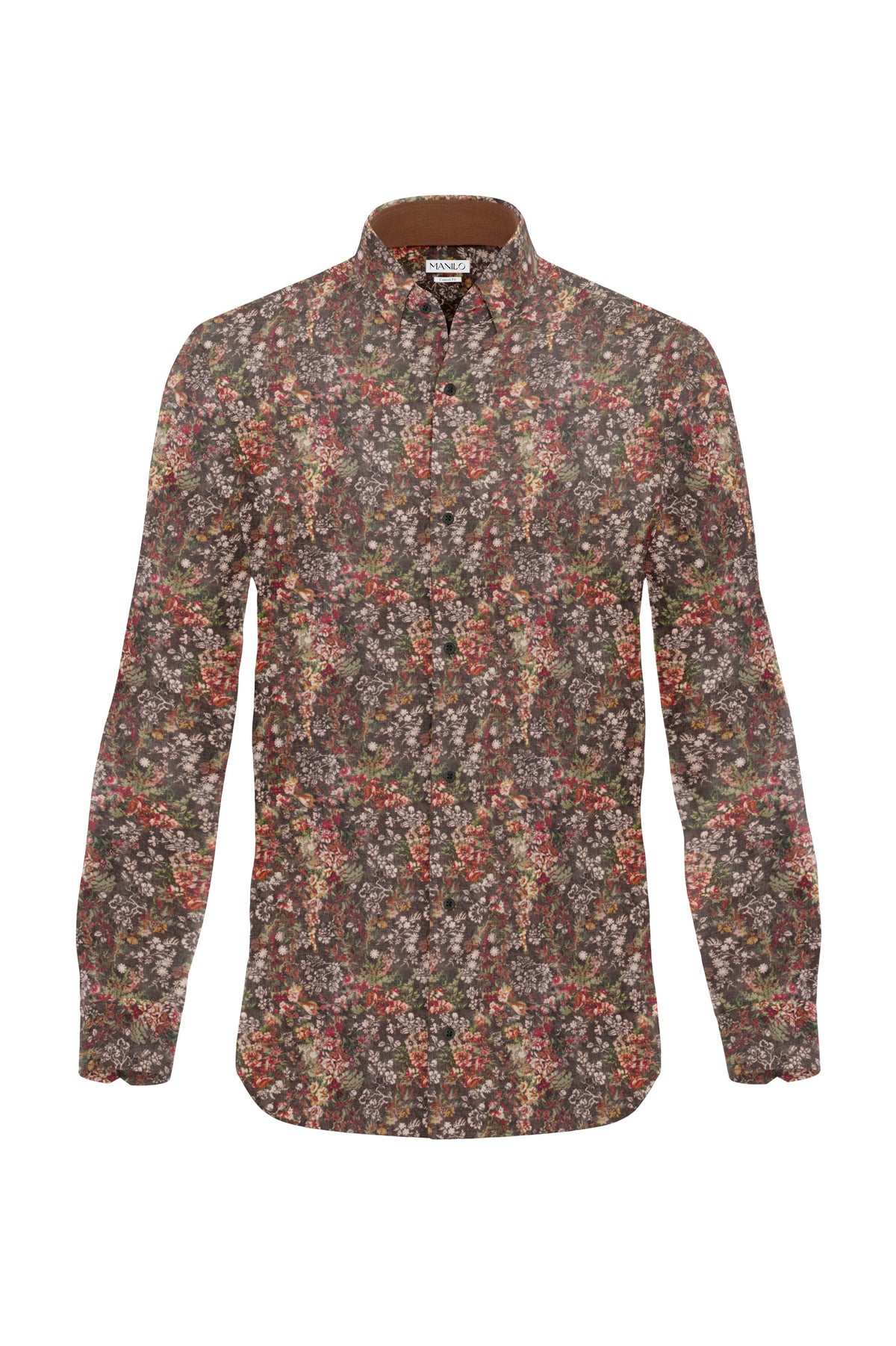 Casual shirt with print pattern in corduroy look (item 2395-C)